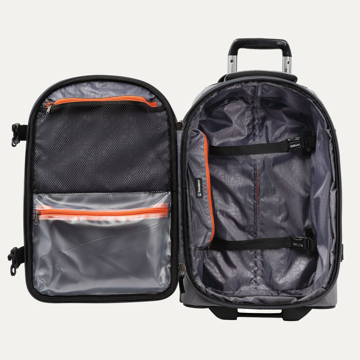 Travelpro Bold By Travelpro 22" Carry-On Expandable Rollaboard in Gray Black — interior view
