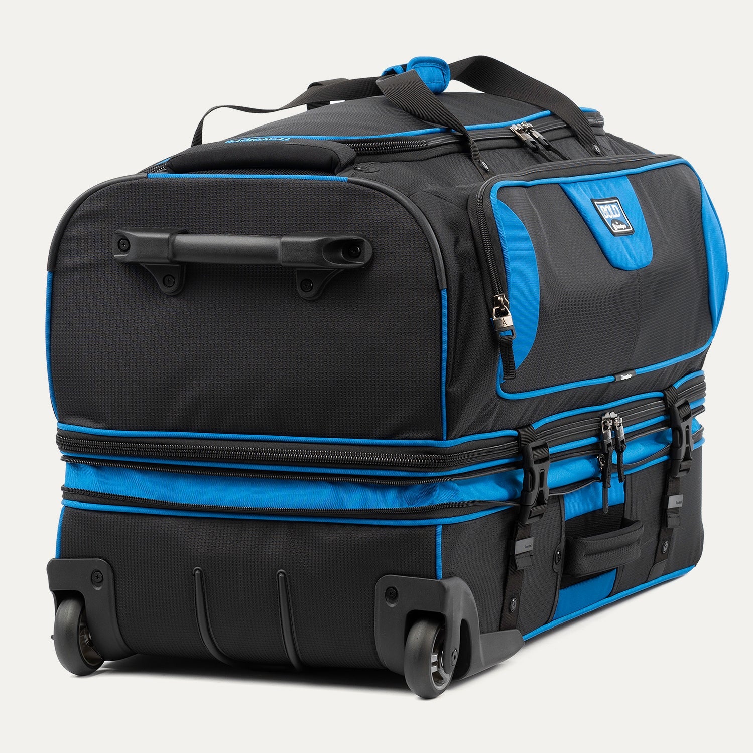 Travelpro Bold by Travelpro 30" Check-In Drop-Bottom Expandable Rolling Duffel in Blue Black — detail view