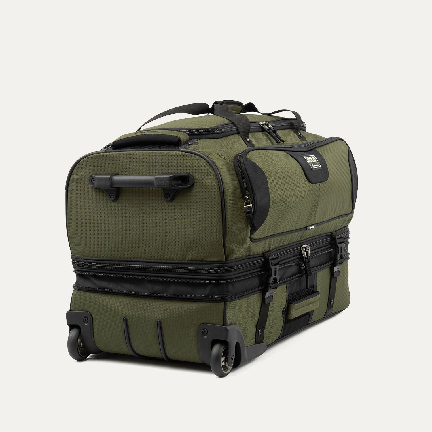 Travelpro Bold by Travelpro 30" Check-In Drop-Bottom Expandable Rolling Duffel in Olive Black — detail view