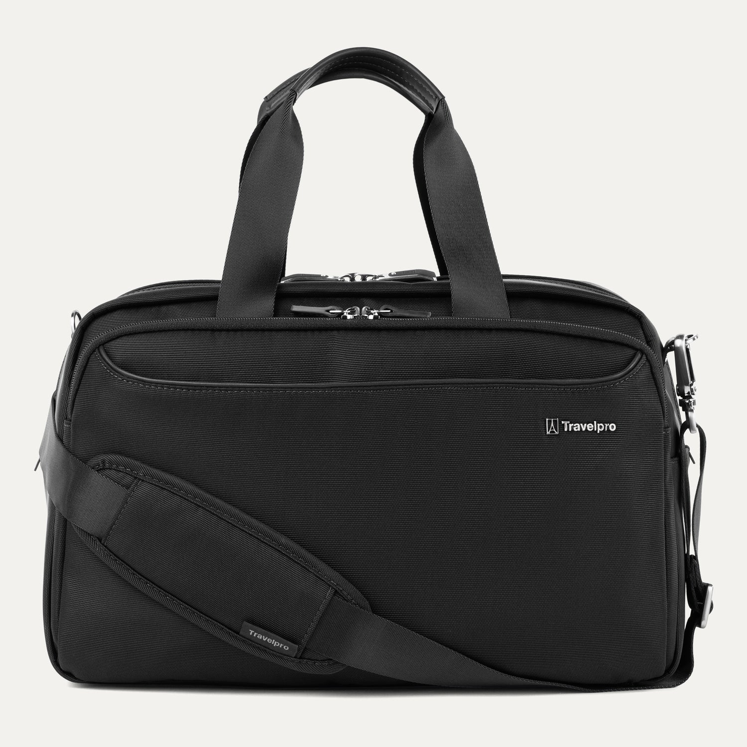 Travelpro VersaPack+ UnderSeat Tote in Black — front view