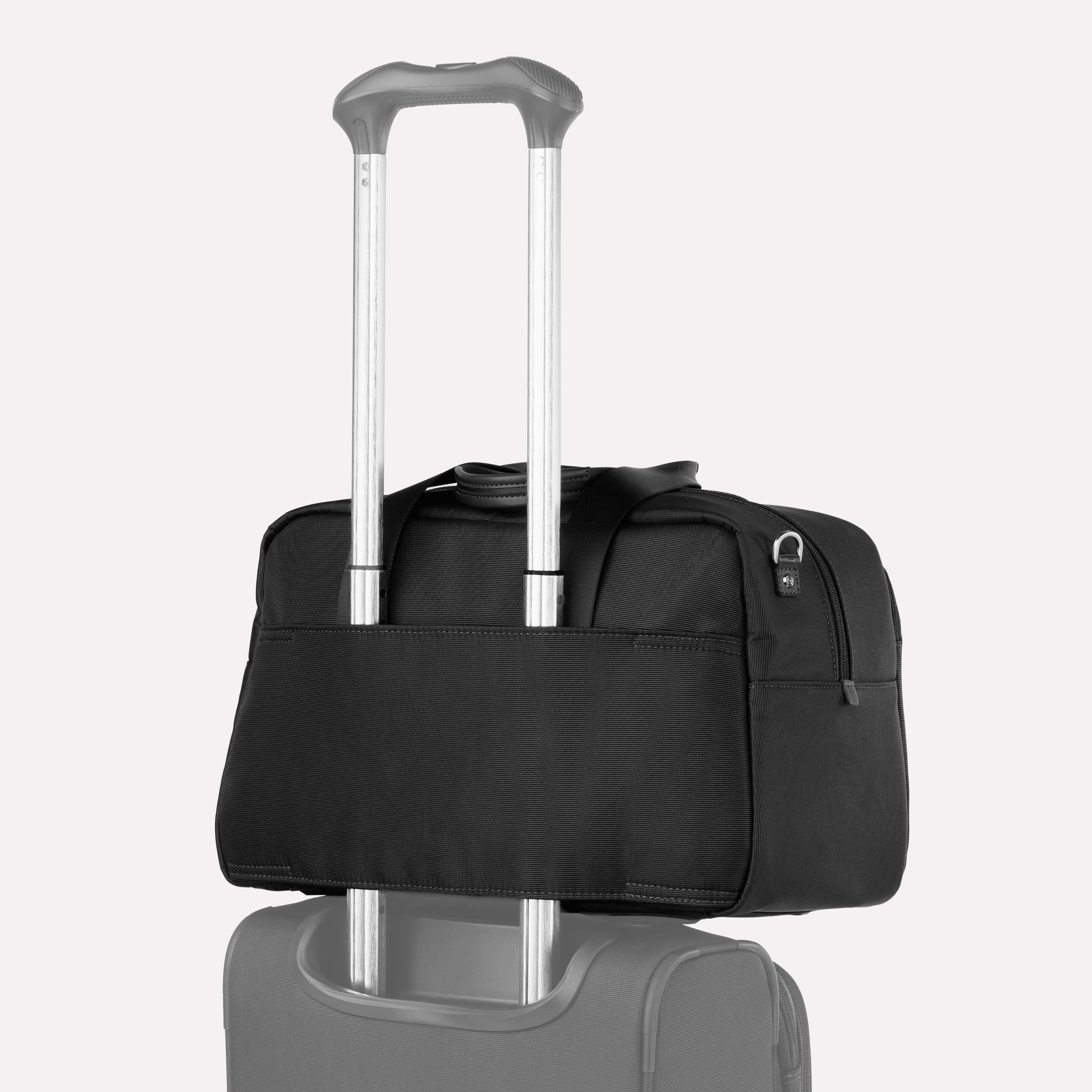 Travelpro VersaPack+ UnderSeat Tote in Black — back view