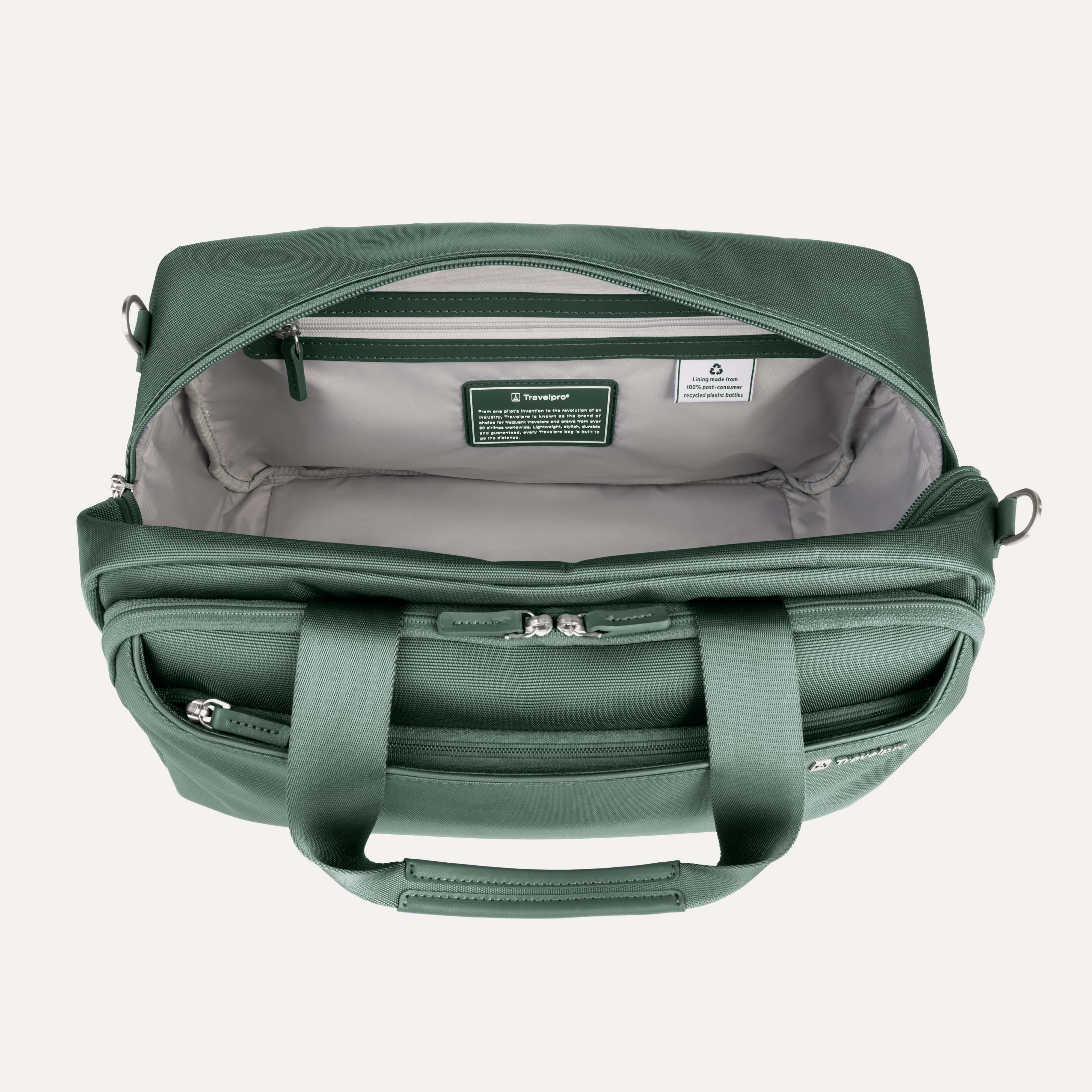 Travelpro VersaPack+ UnderSeat Tote in Desert Sage Green — angle view 2