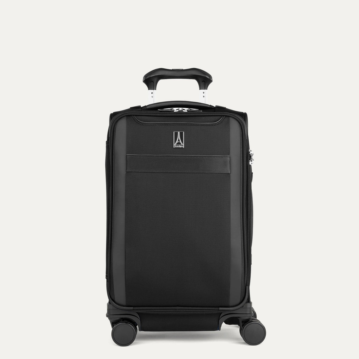 Travelpro VersaPack+ Carry-On Spinner in Black — front view