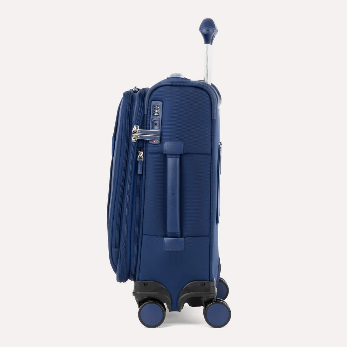 Travelpro VersaPack+ Compact Carry-On Spinner in Estate Blue — angle view 3