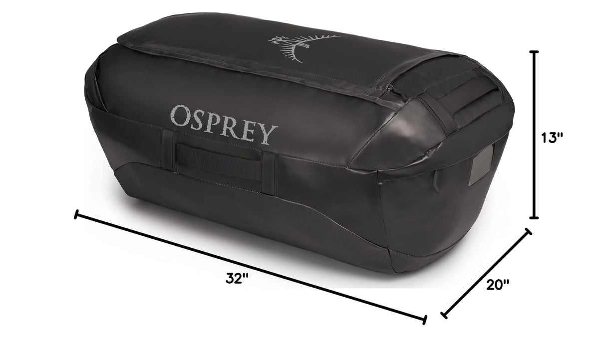 Osprey Transporter 120L Expedition Duffel Bag in Black — dimensions