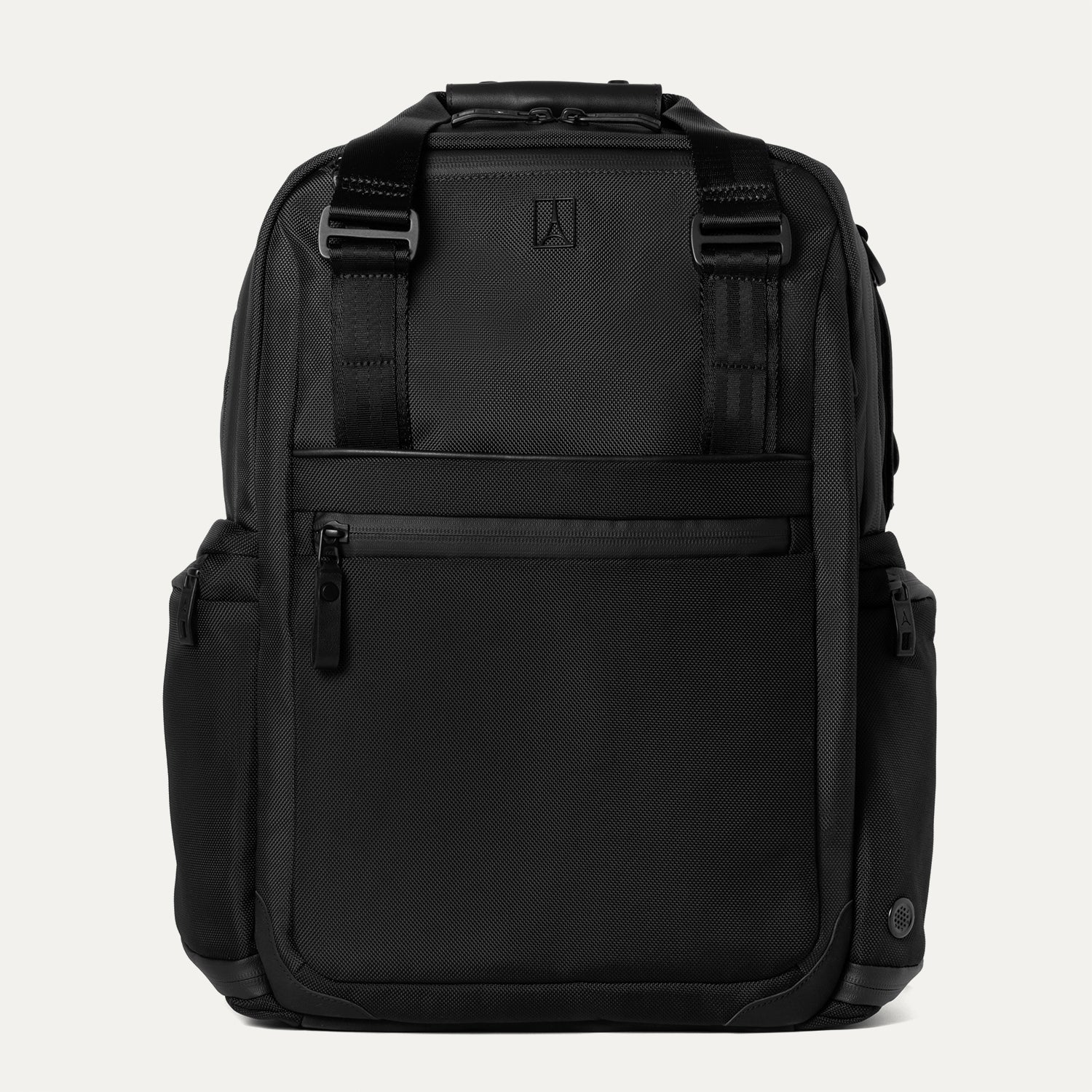 Travelpro Altitude Medium Expandable Laptop Backpack 25-30L in Jet Black — front view