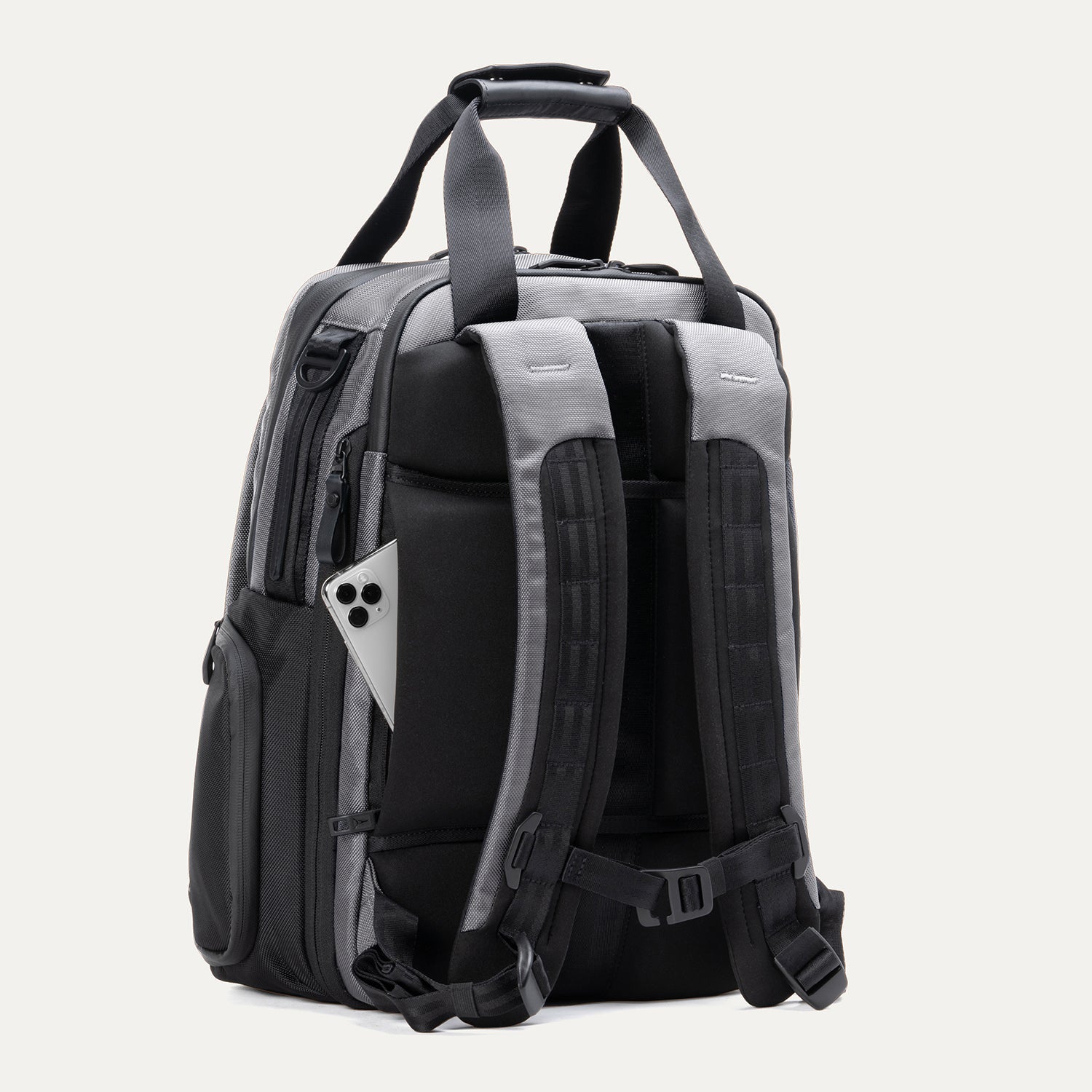 Travelpro Altitude Medium Expandable Laptop Backpack 25-30L in Falcon Grey — angle view 3