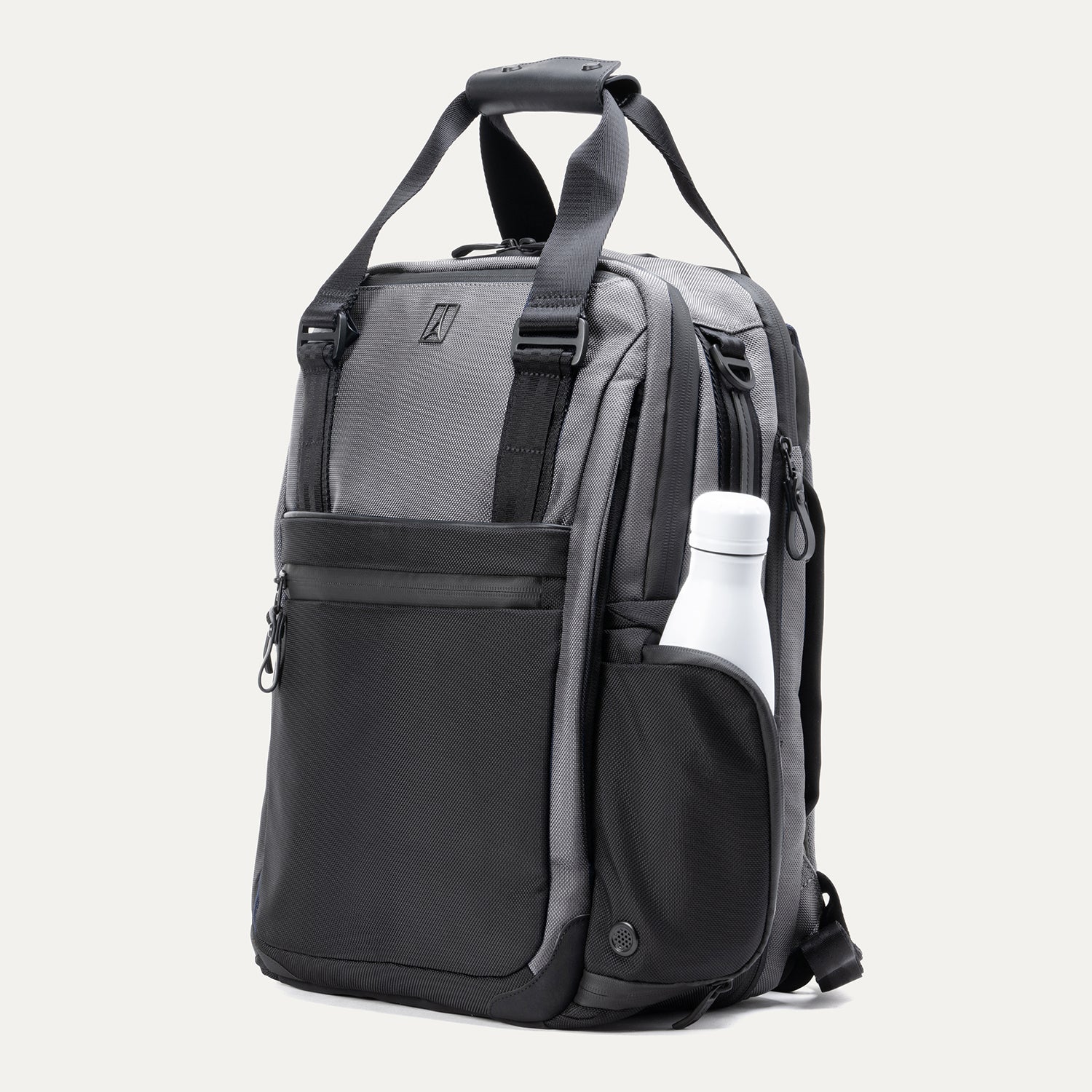 Travelpro Altitude Medium Expandable Laptop Backpack 25-30L in Falcon Grey — angle view 4