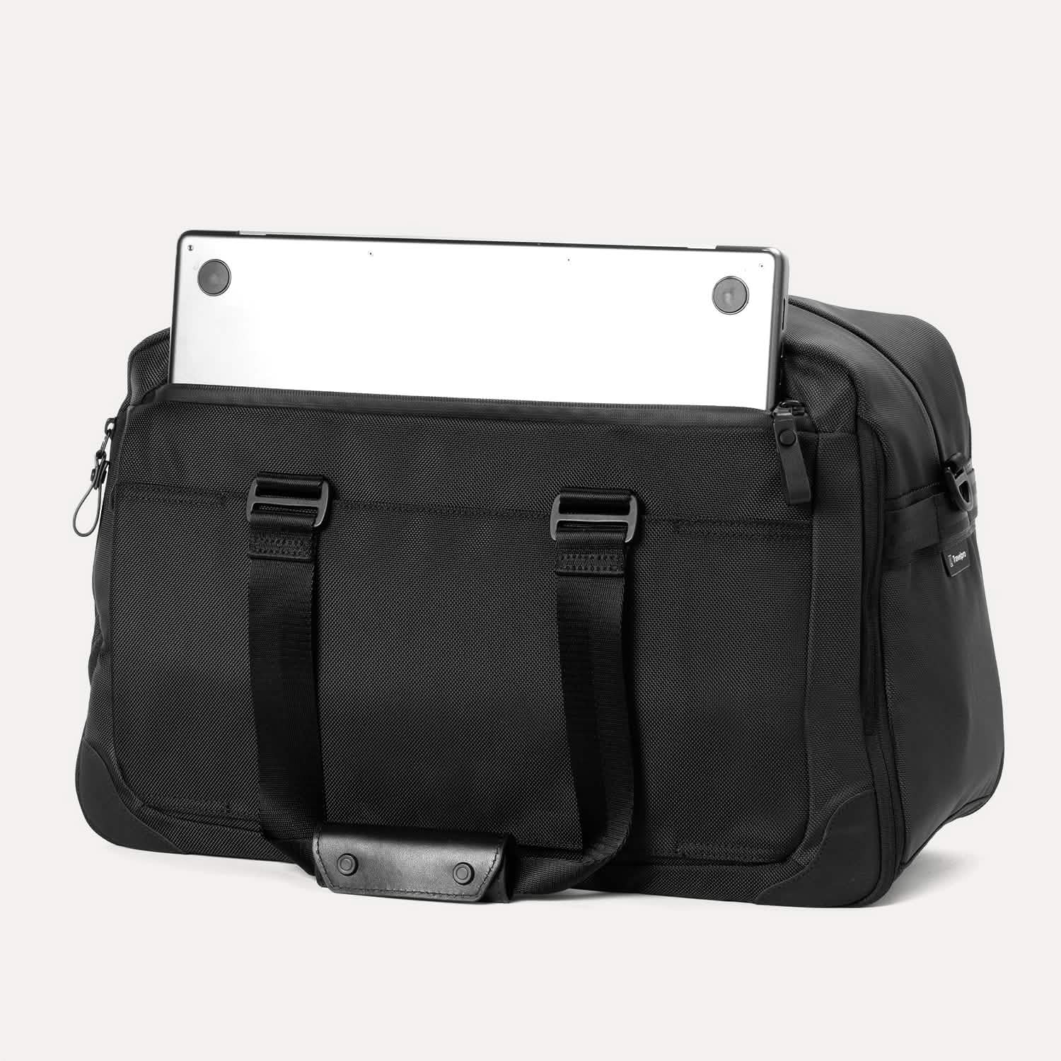 Travelpro Altitude Double Expansion Duffel in Jet Black — back view