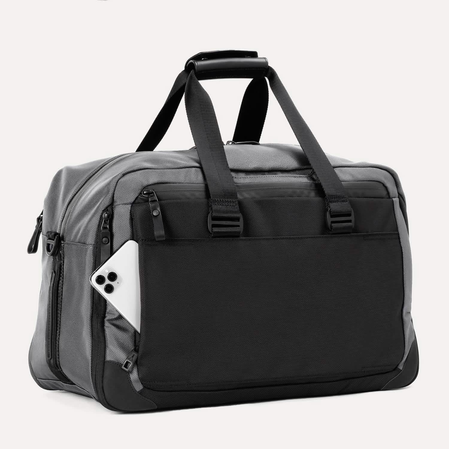 Travelpro Altitude Double Expansion Duffel in Falcon Grey — detail view