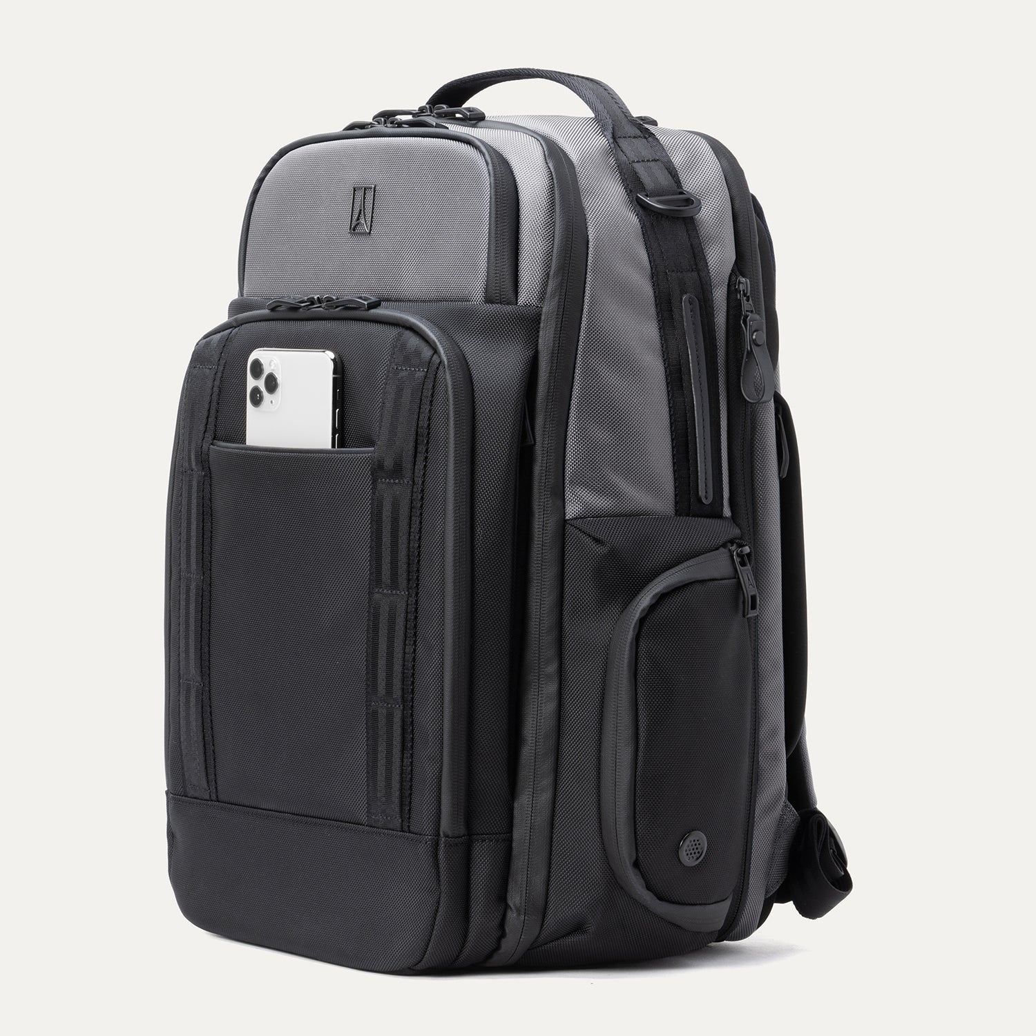 Travelpro Altitude Large Expandable Laptop Backpack 30-36L in Falcon Grey — angle view 2