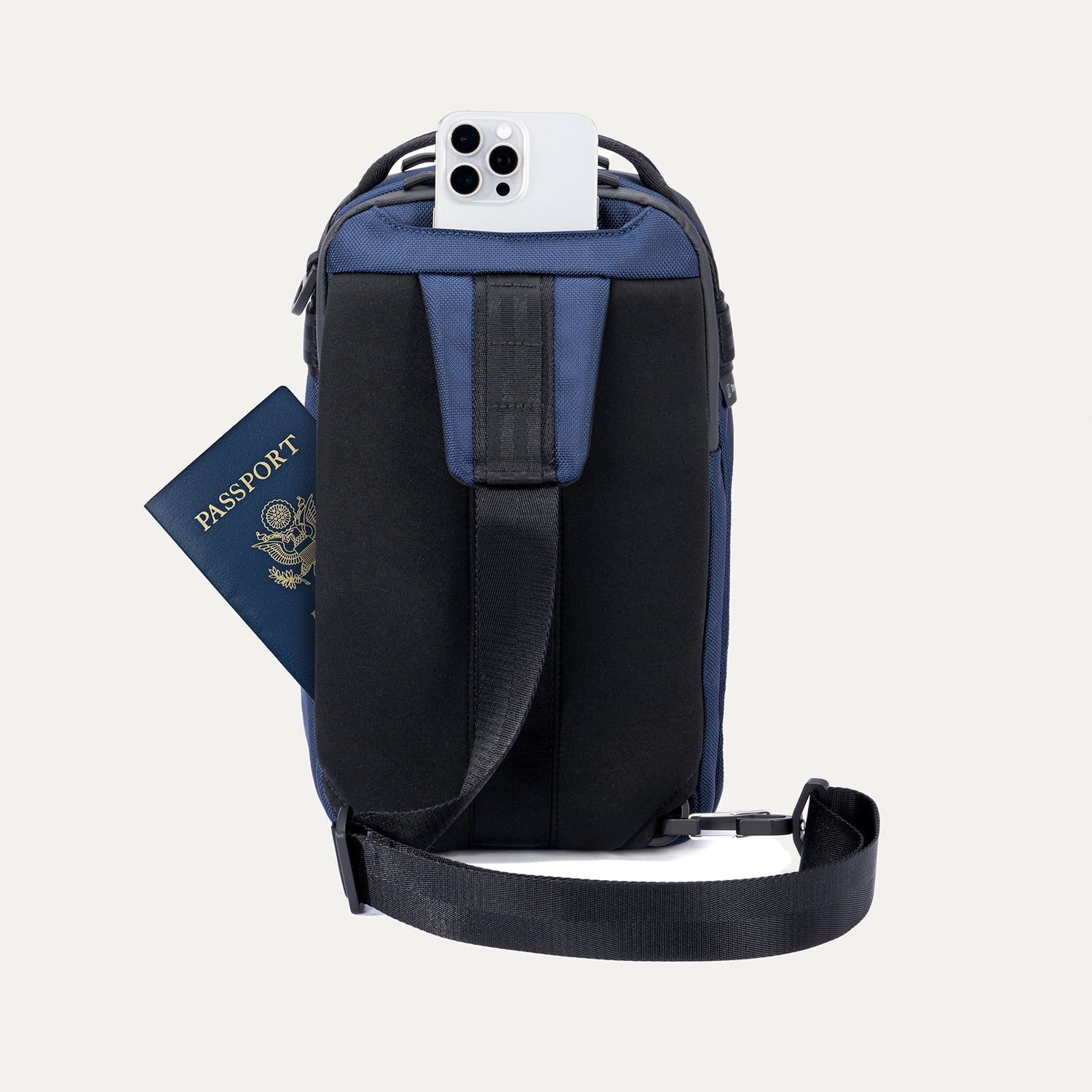 Travelpro Altitude Crossbody 6L in Aviator Navy — angle view 3