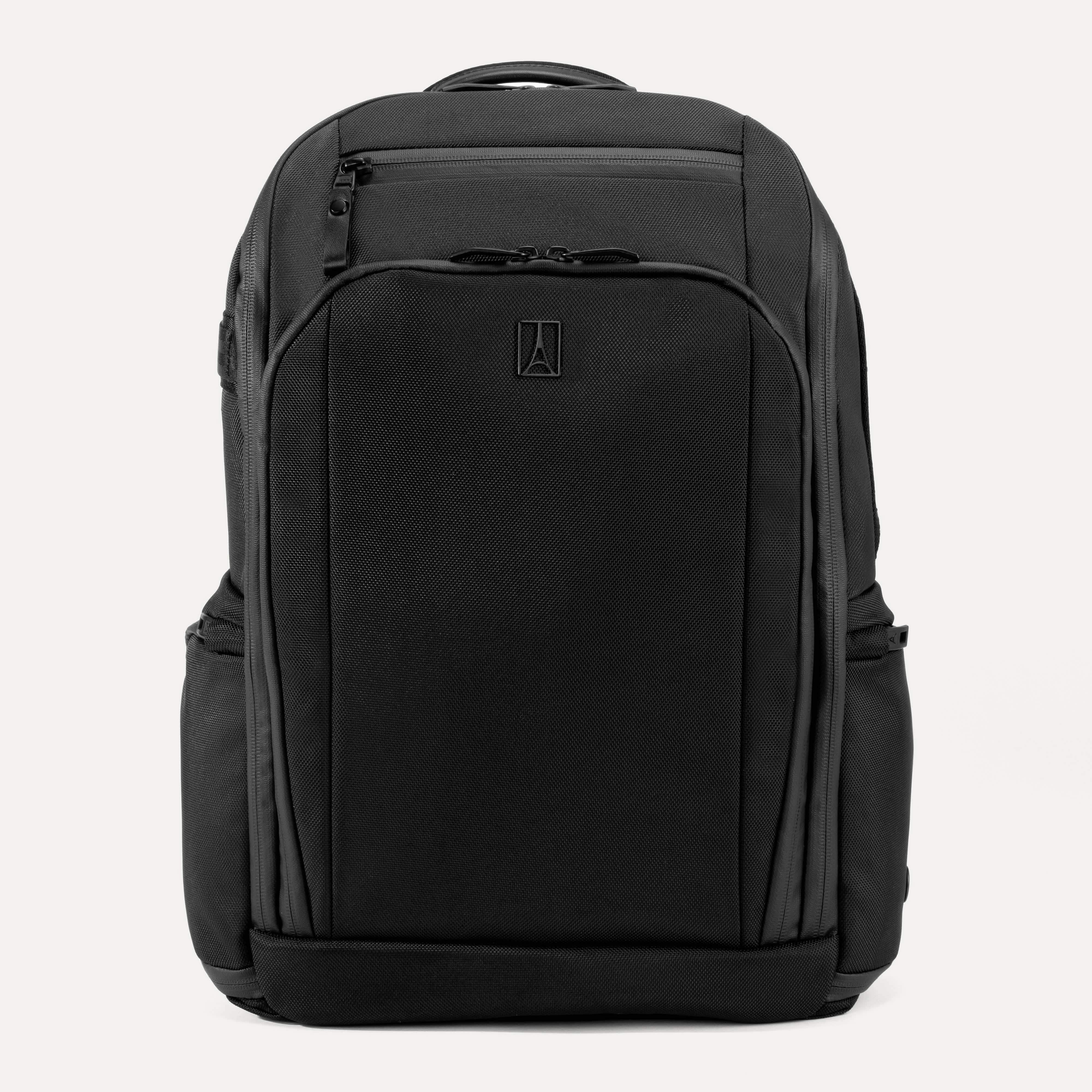 Travelpro Altitude All-Purpose Full Expansion Laptop Backpack 24-34L in Jet Black — front view