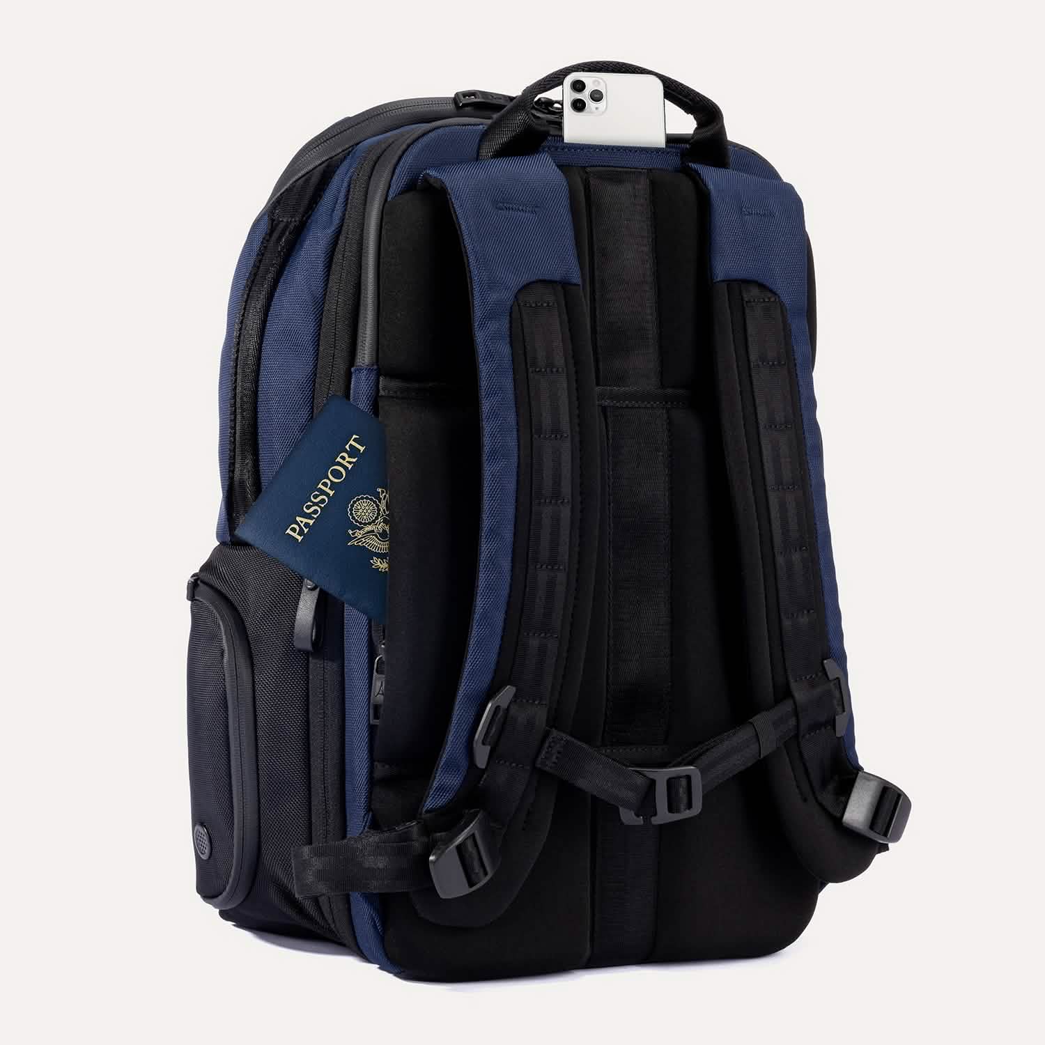 Travelpro Altitude All-Purpose Full Expansion Laptop Backpack 24-34L in Aviator Navy — back view