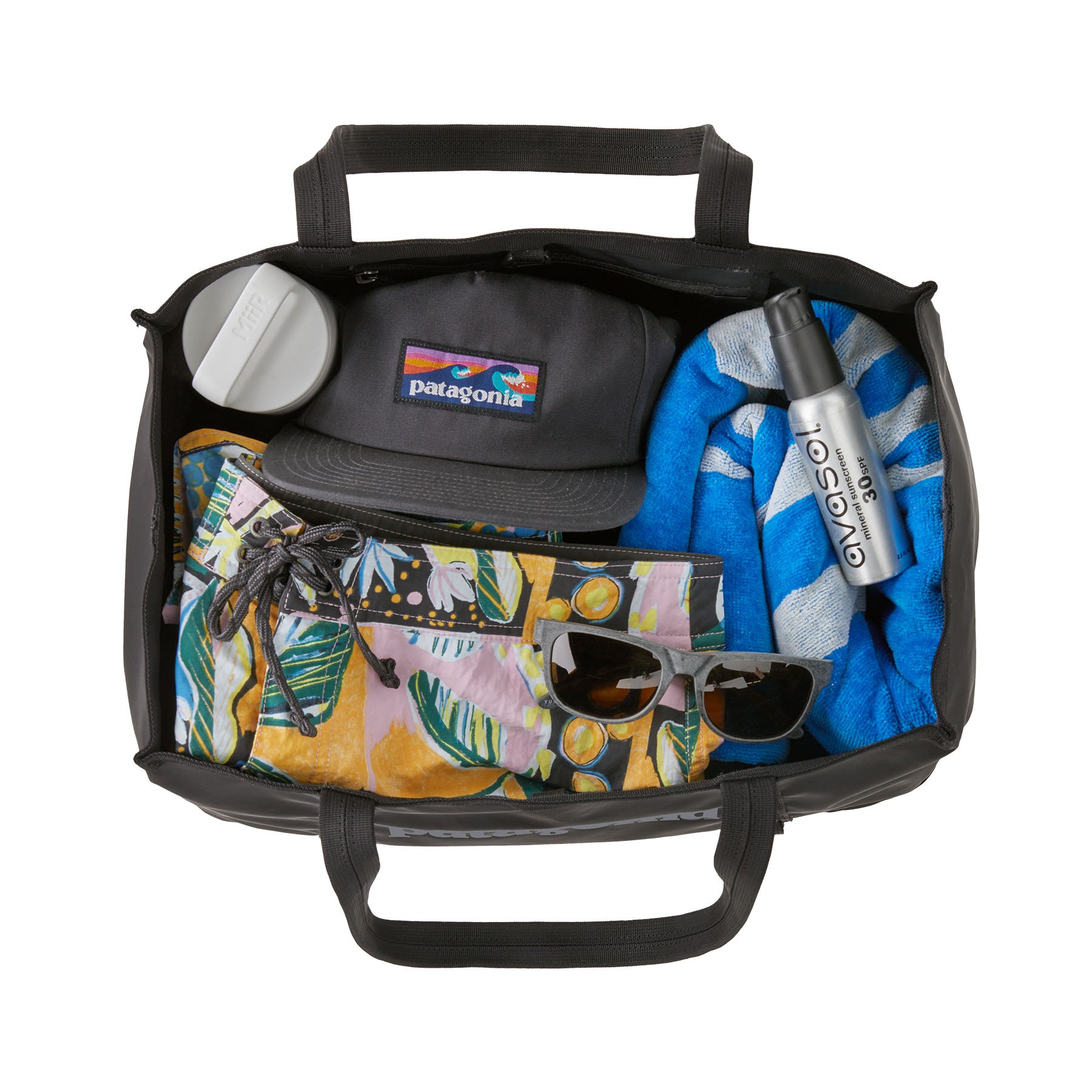 Patagonia Black Hole Tote 25L in Black — detail view