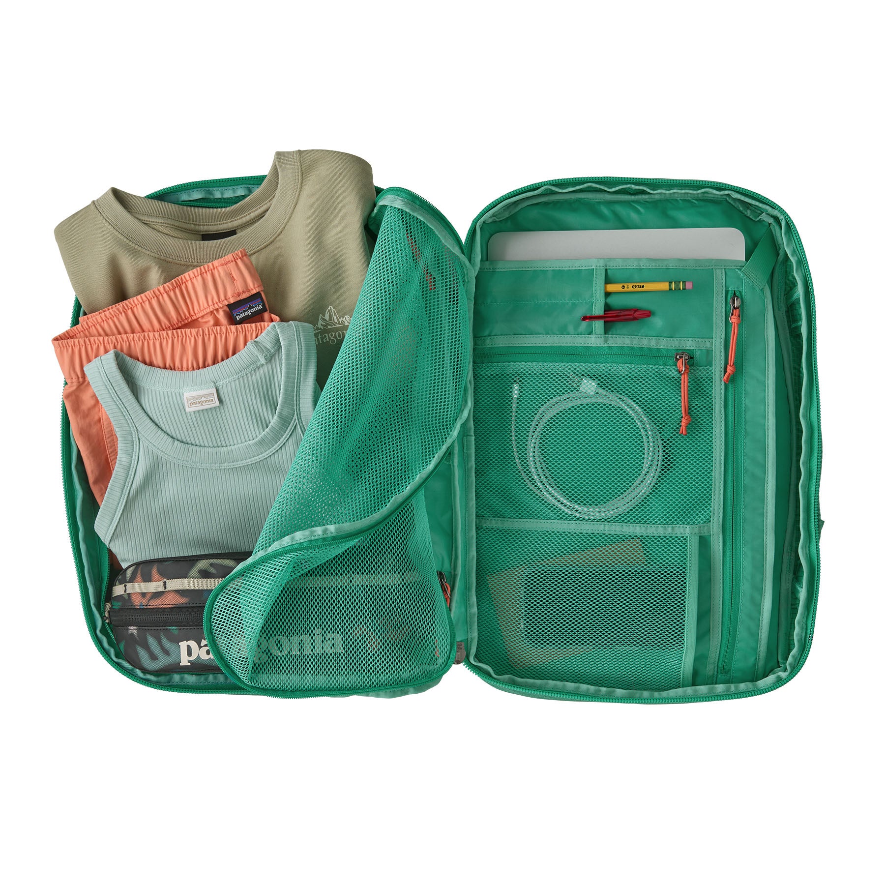 Patagonia Black Hole Micro MLC Backpack 22L in Aqua Stone — interior view