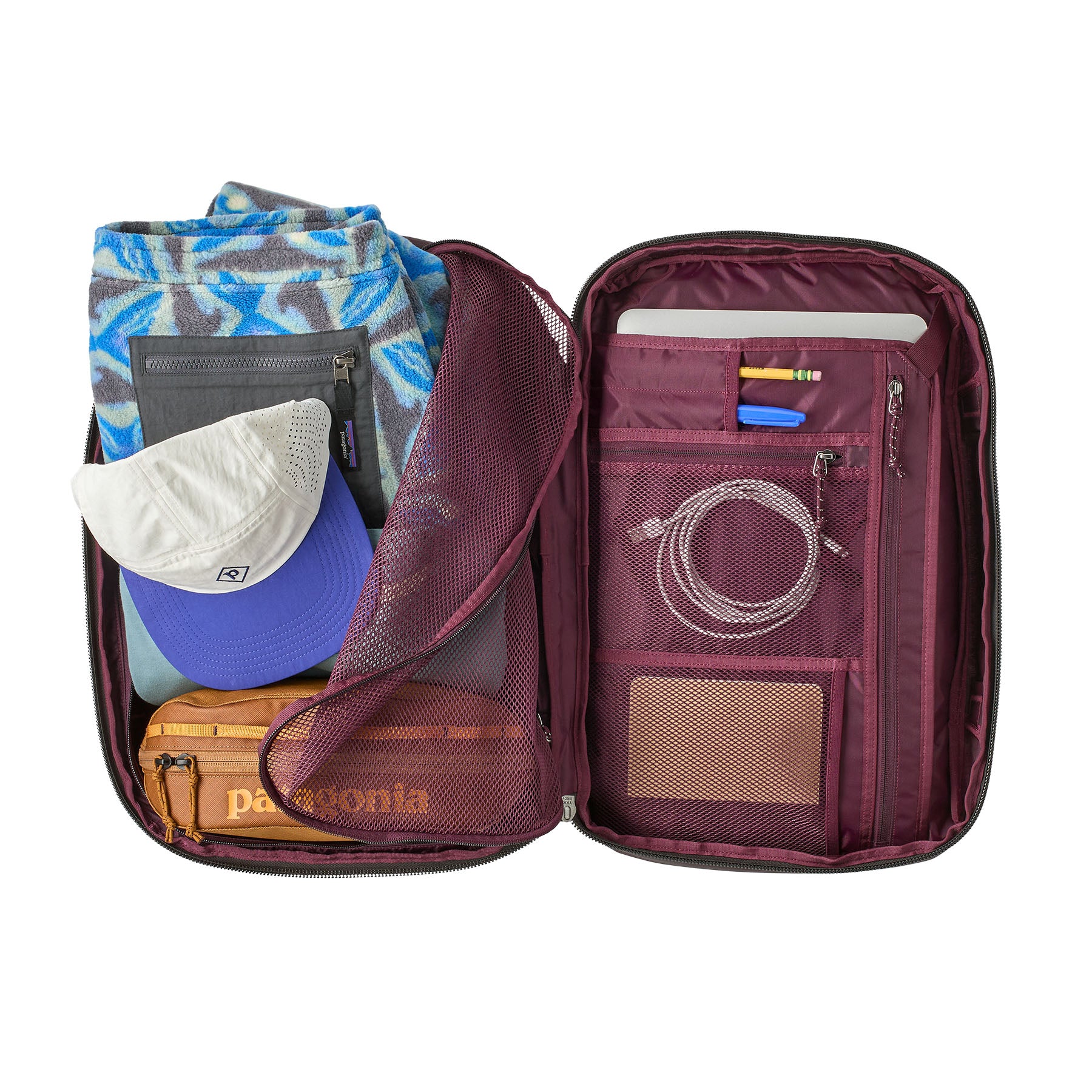 Patagonia Black Hole Micro MLC Backpack 22L in Berry Fig — detail view