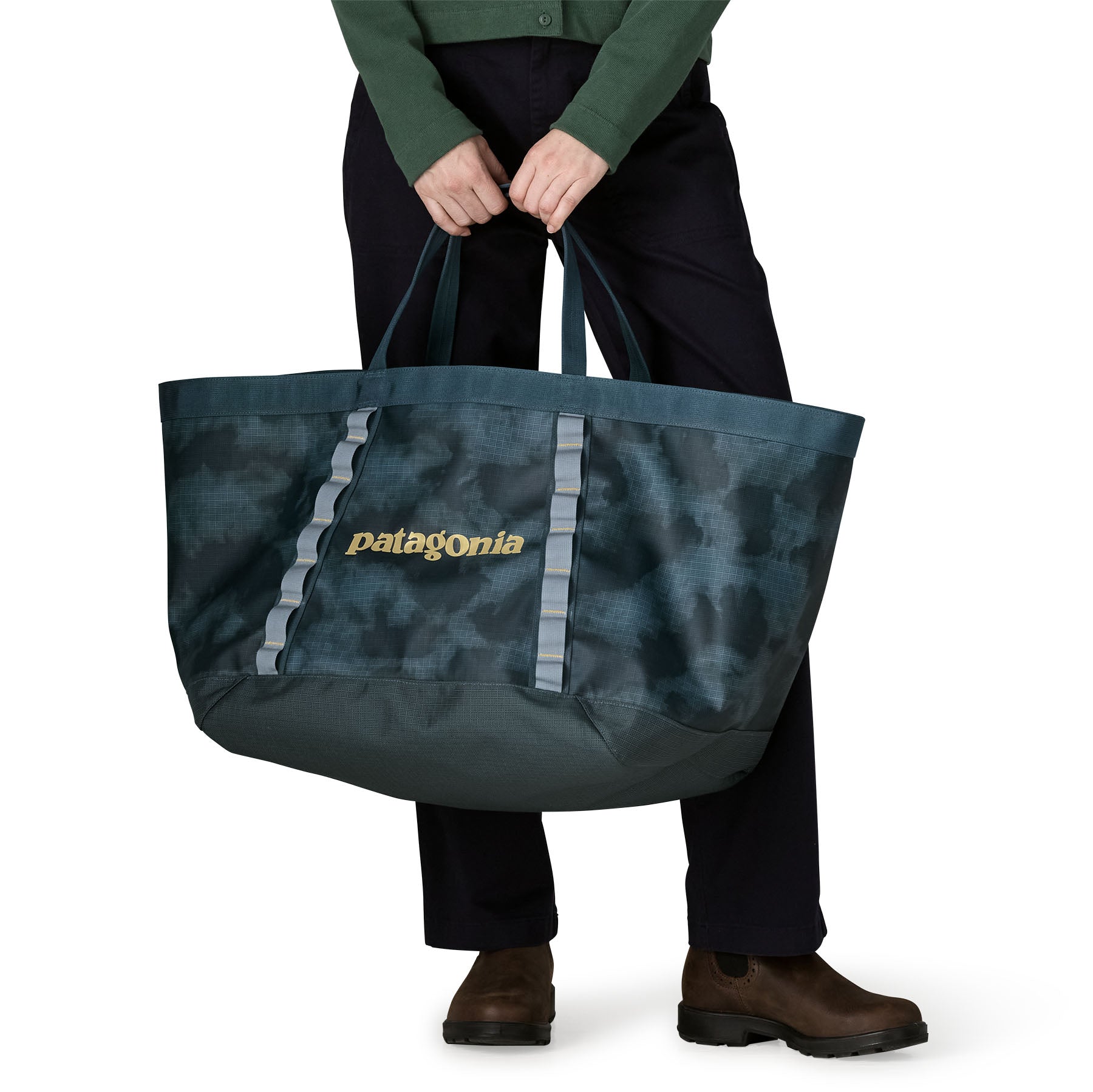 Patagonia Black Hole Gear Tote 61L in Sastrugi: Summit Blue — lifestyle