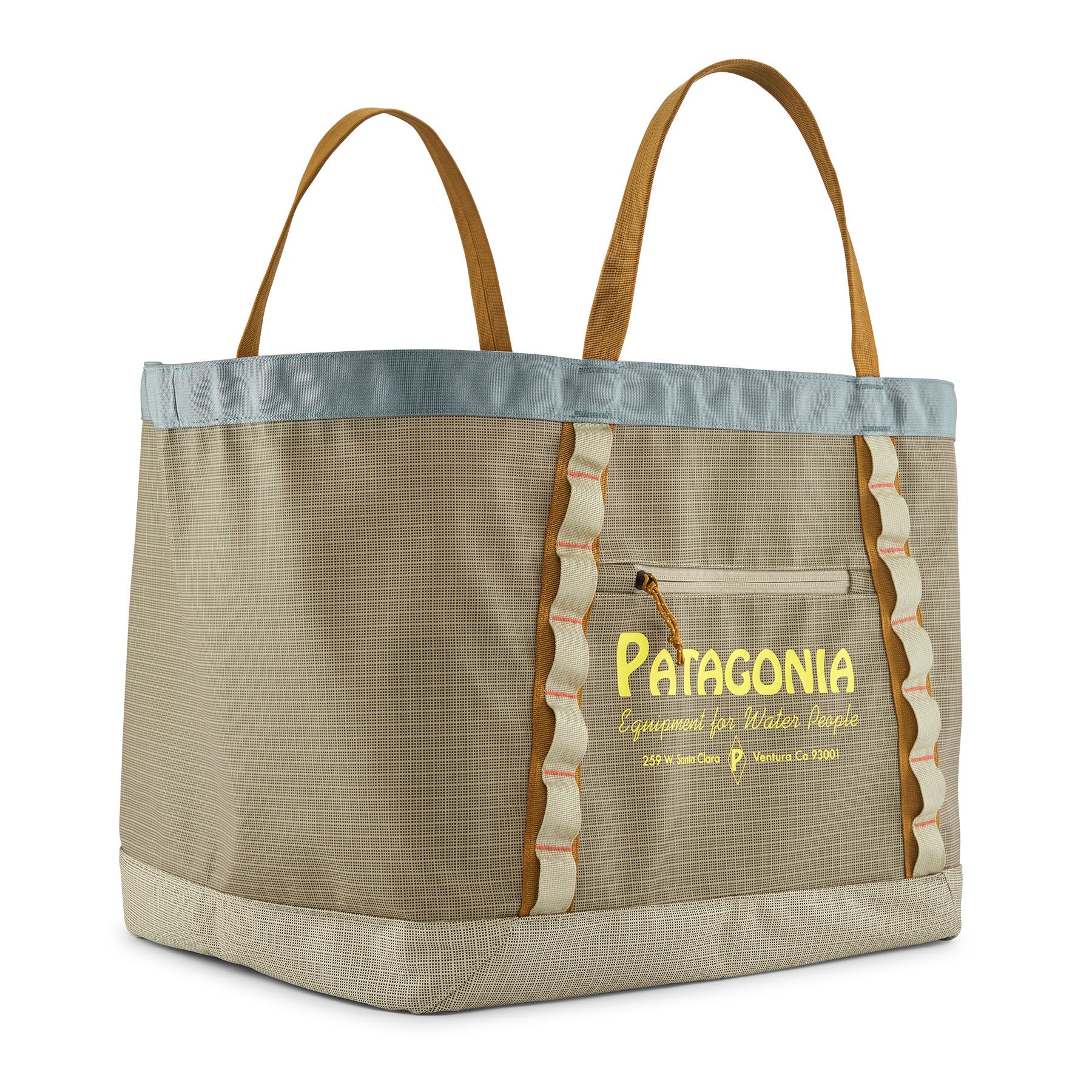 Patagonia Black Hole Gear Tote 61L in Water People Banner: Weathered Stone — front view