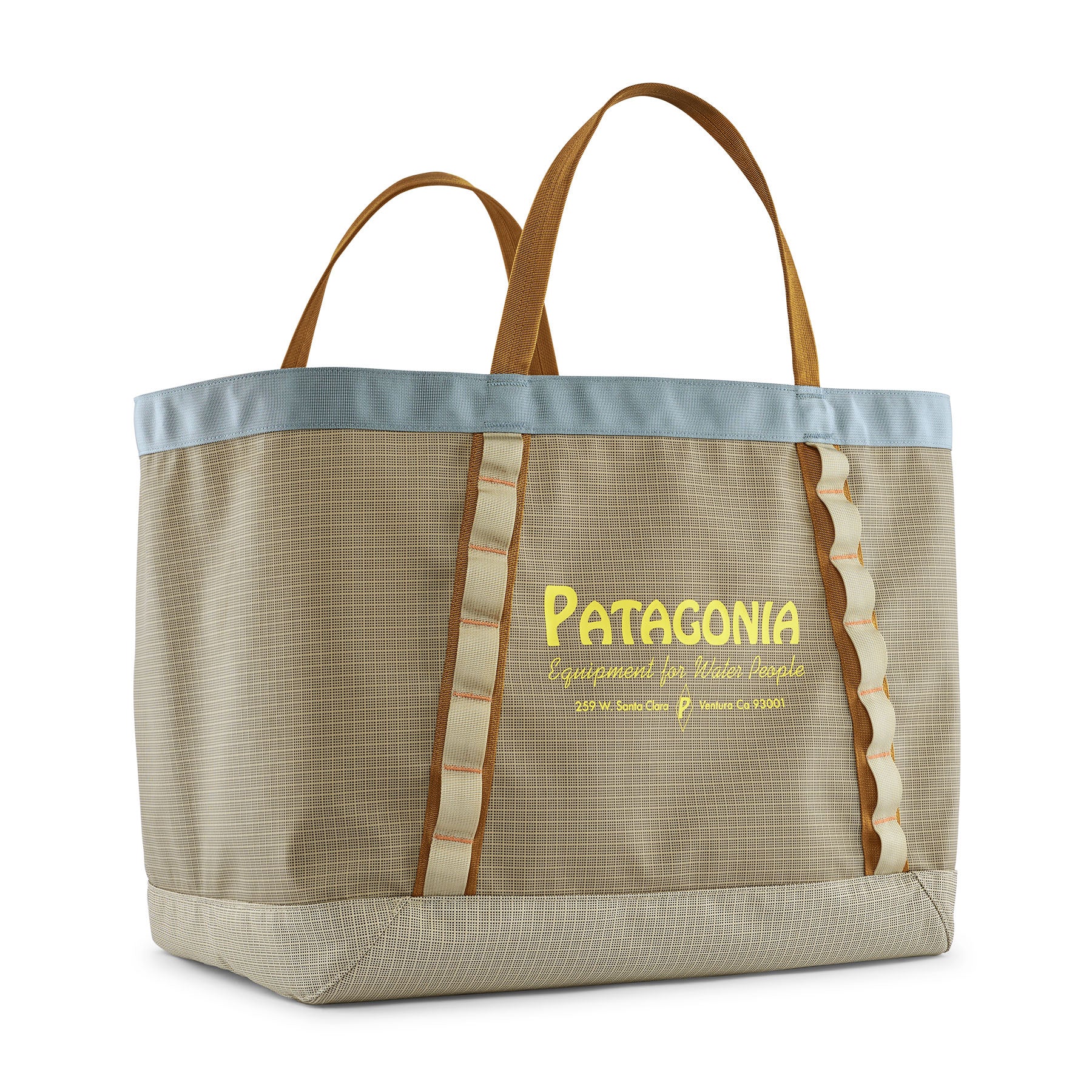 Patagonia Black Hole Gear Tote 61L in Water People Banner: Weathered Stone — back view