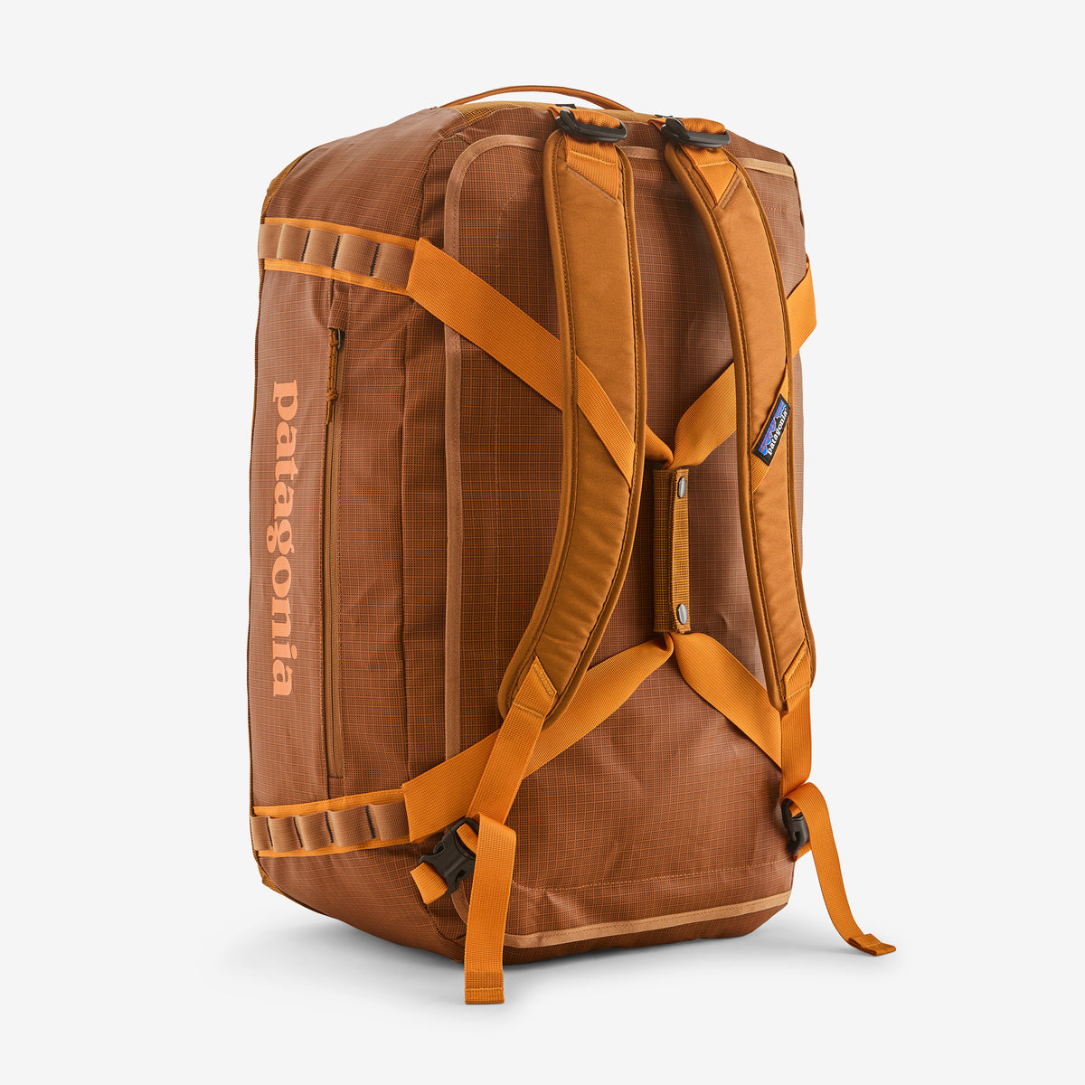 Patagonia Black Hole Duffel 55L in Cinnamon Brown — back view
