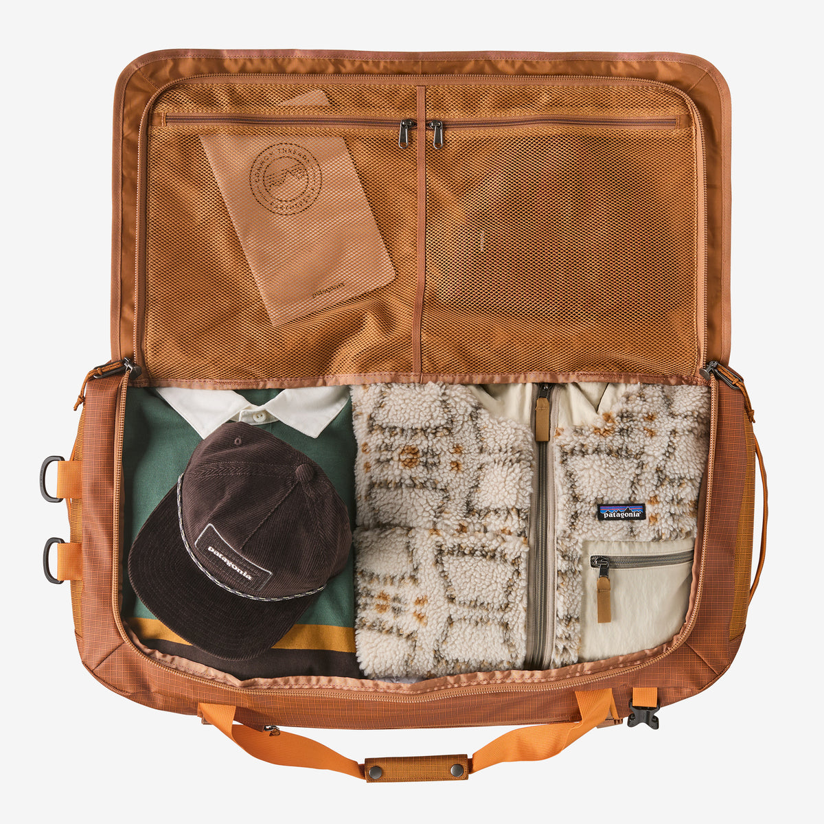 Patagonia Black Hole Duffel 70L in Cinnamon Brown — interior view 2