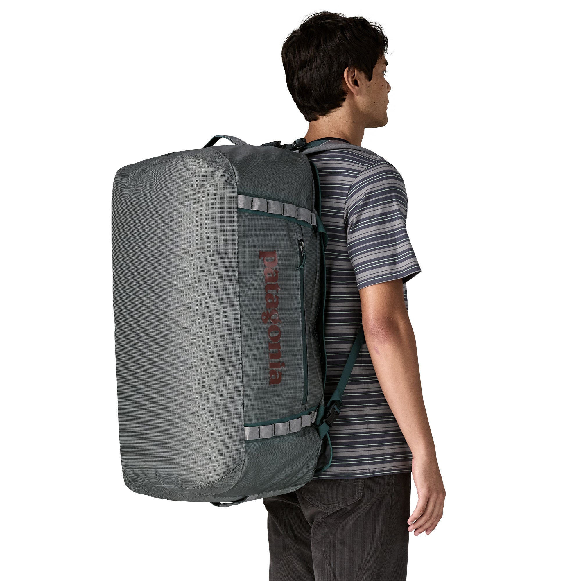 Patagonia Black Hole Duffel 70L in Noble Grey — back view