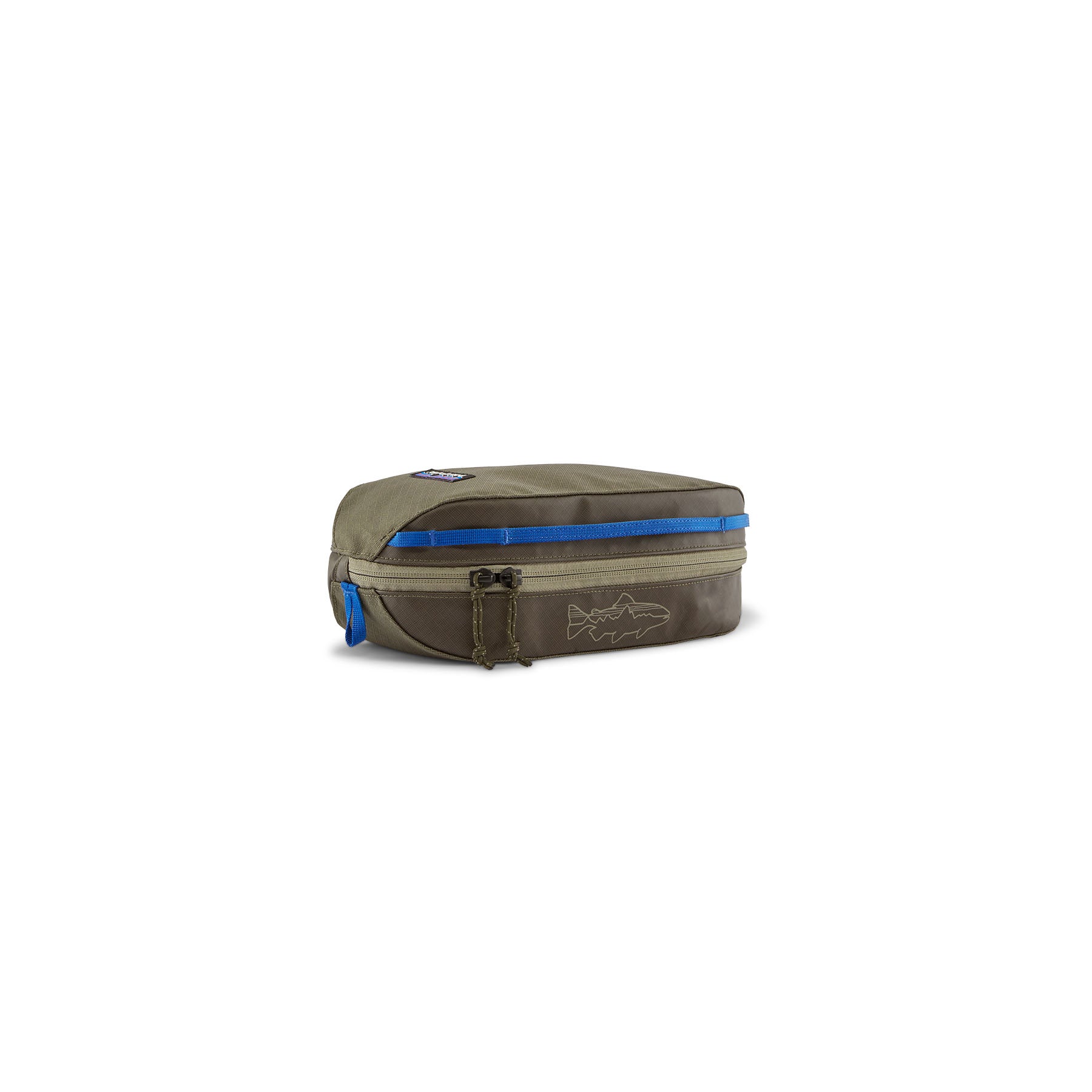 Patagonia Black Hole Cube 3L in Basin Green/Fitz Trout — front view