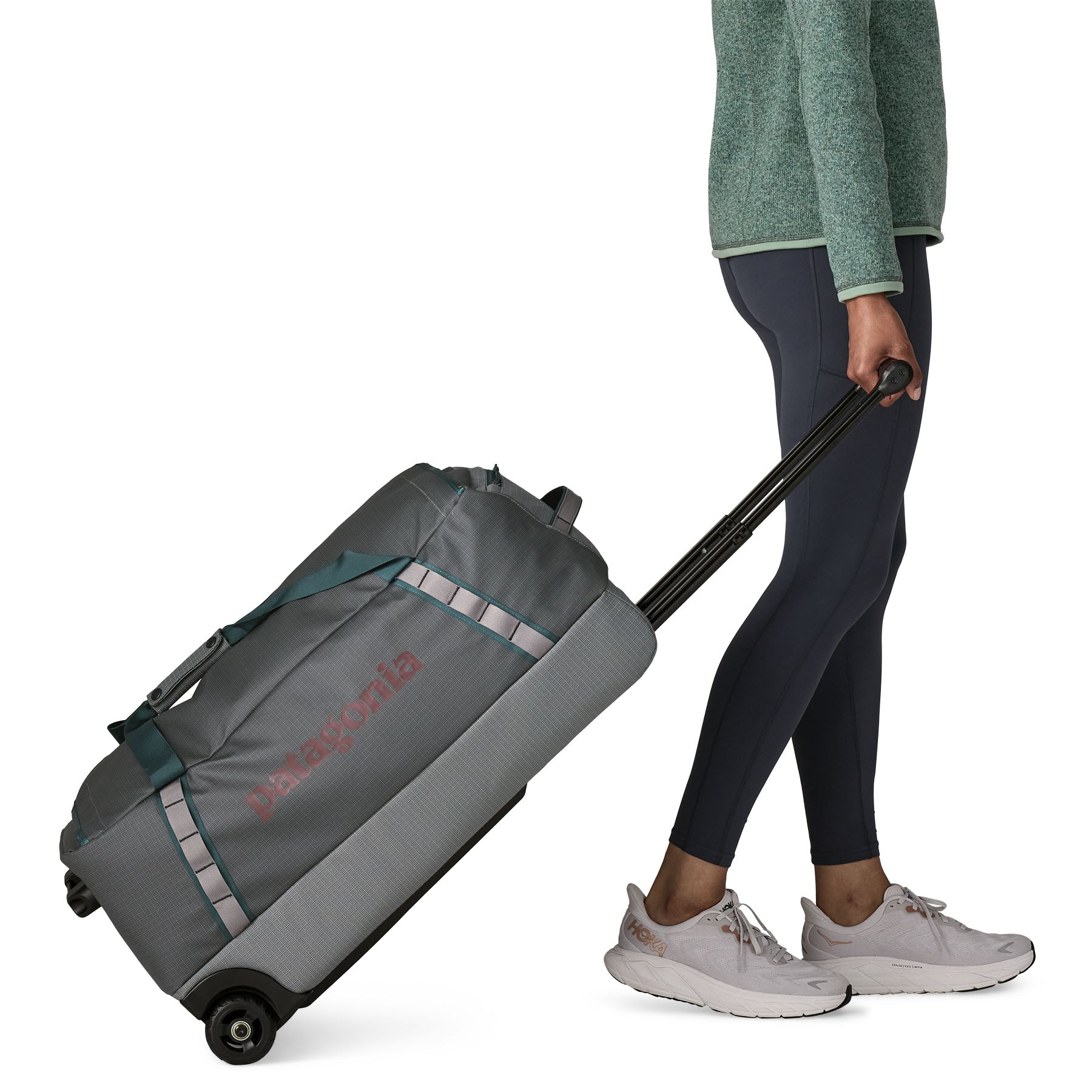 Patagonia Black Hole Wheeled Duffel 70L in Noble Grey — lifestyle