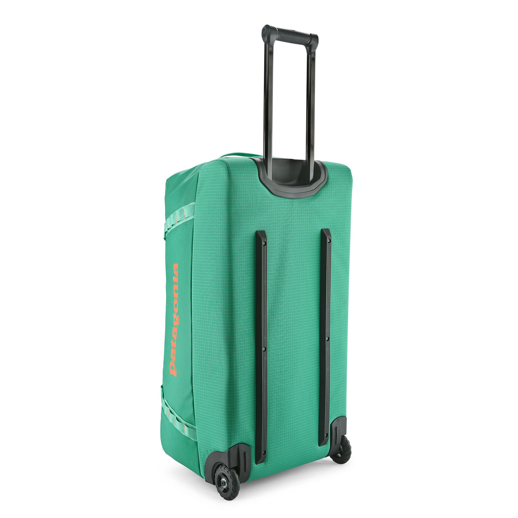 Patagonia Black Hole Wheeled Duffel 100L in Aqua Stone — back view