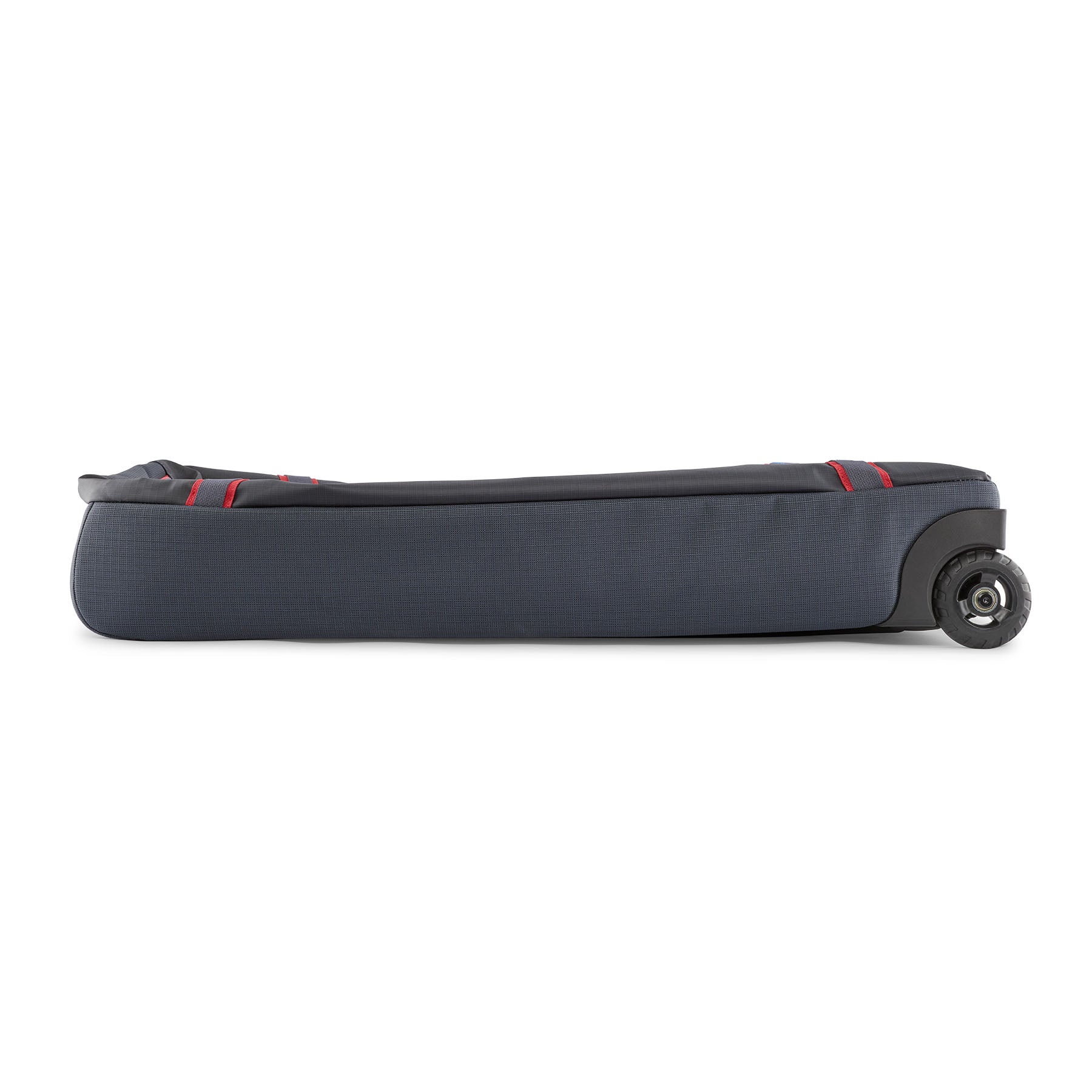 Patagonia Black Hole Wheeled Duffel 100L in Smolder Blue/Amanita Red — angle view 2