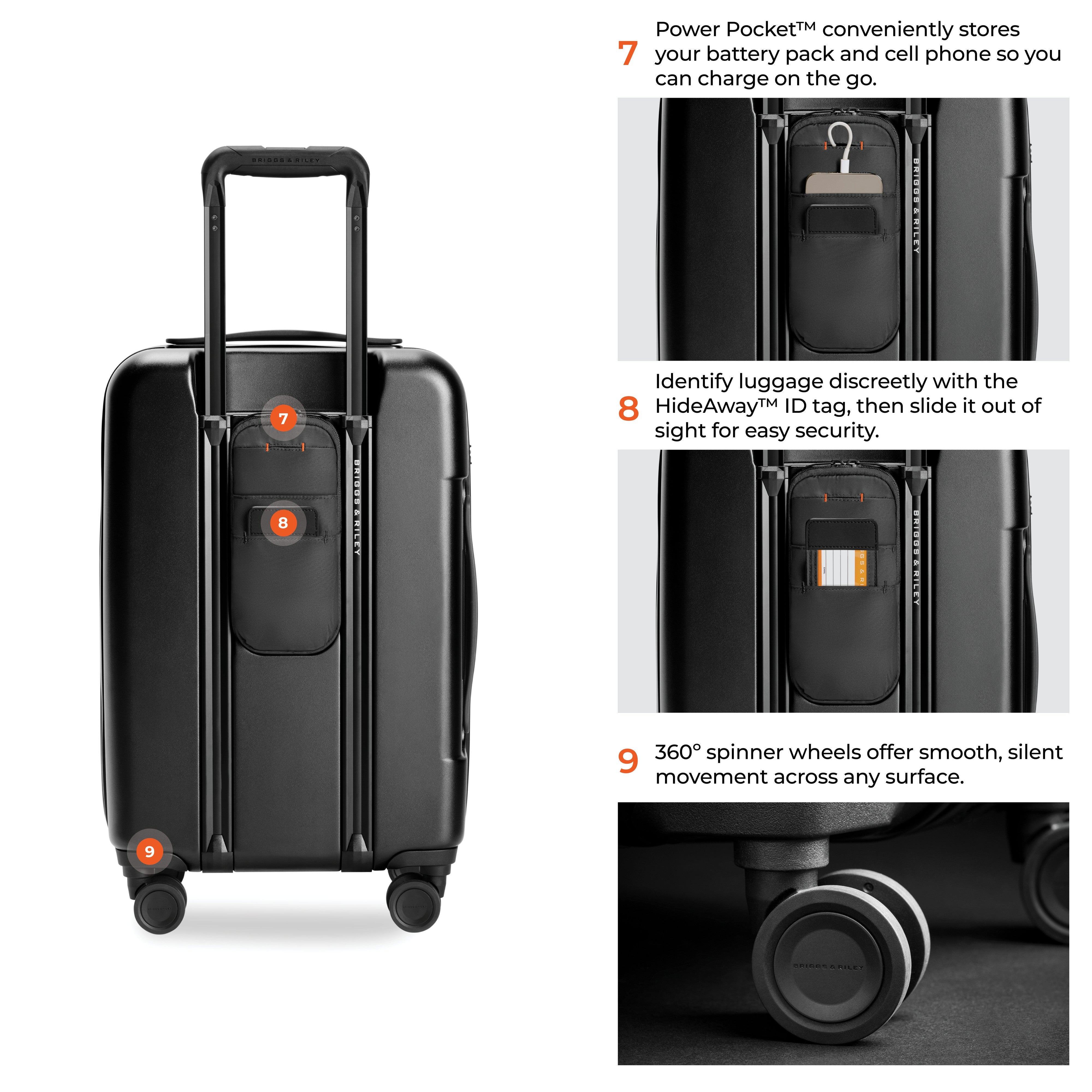 Briggs & Riley Sympatico Essential 22" Front Pocket Carry-On Expandable Spinner - Black