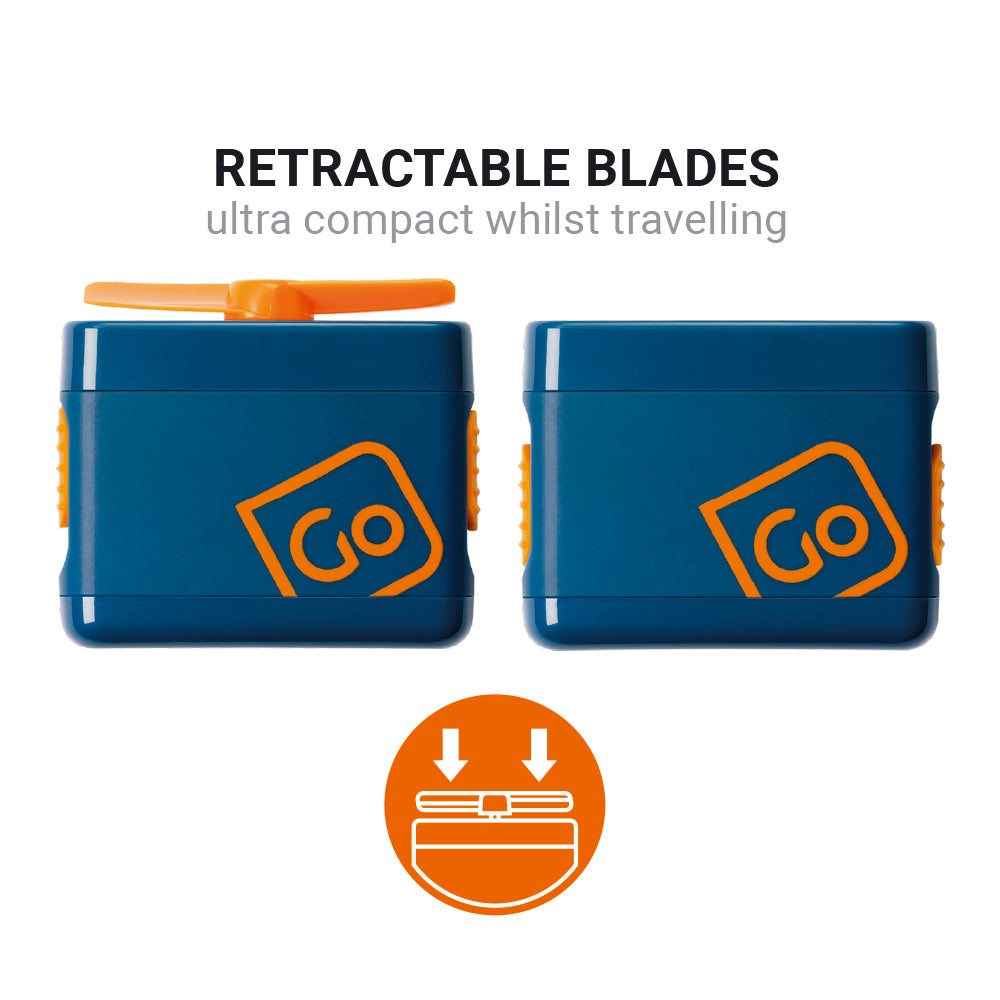Go Travel Pocket Fan in Blue — angle view 3