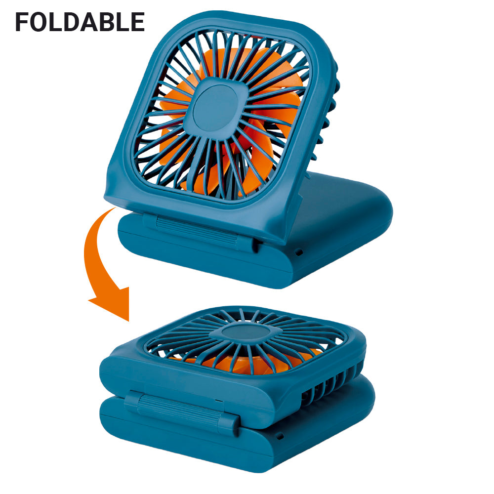 Go Travel Flexi Fan in Blue — folded
