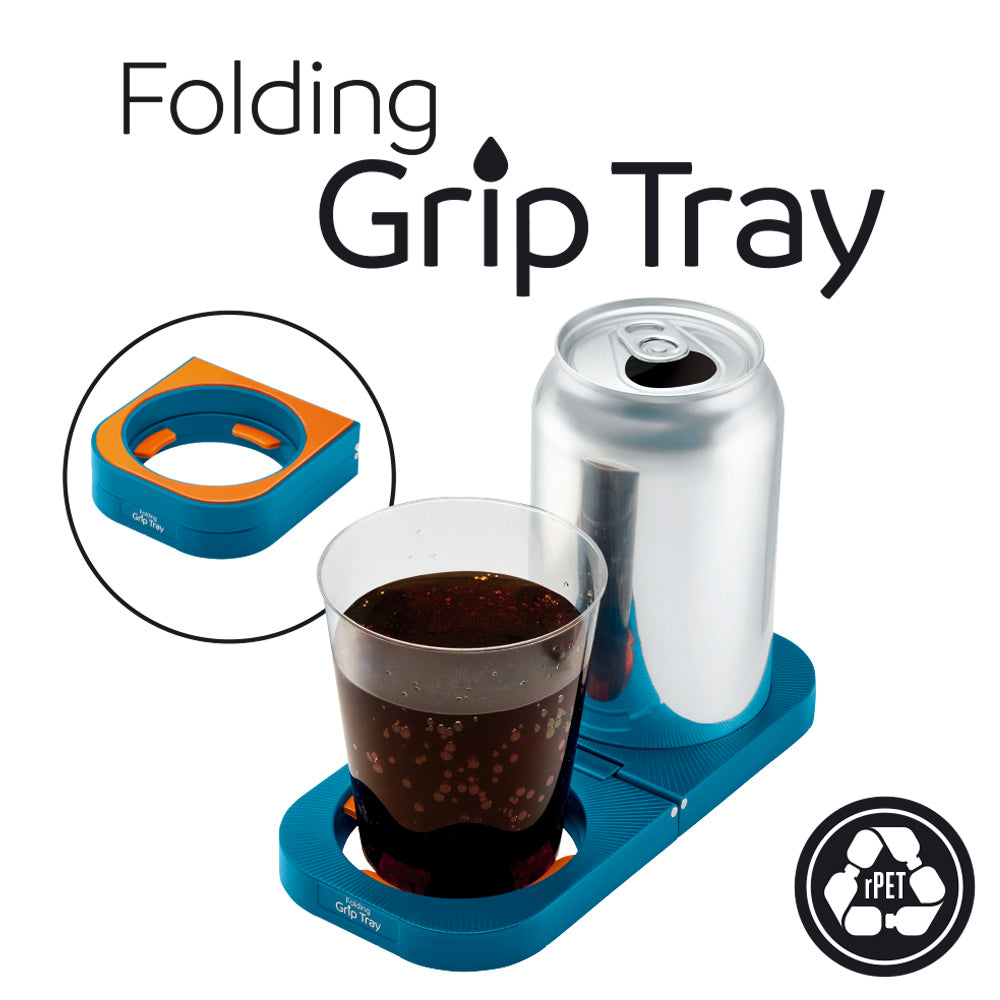 Go Travel Folding Grip Tray in Blue — front view