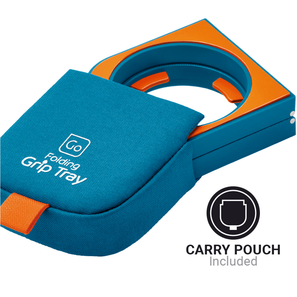 Go Travel Folding Grip Tray in Blue — folded