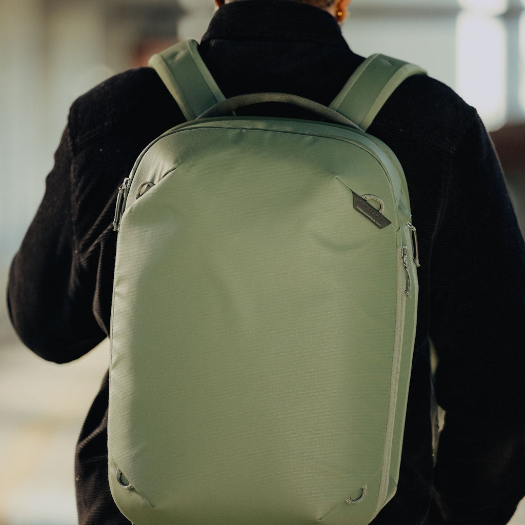 Peak Design Travel Backpack 20L in Sage — lifestyle 2