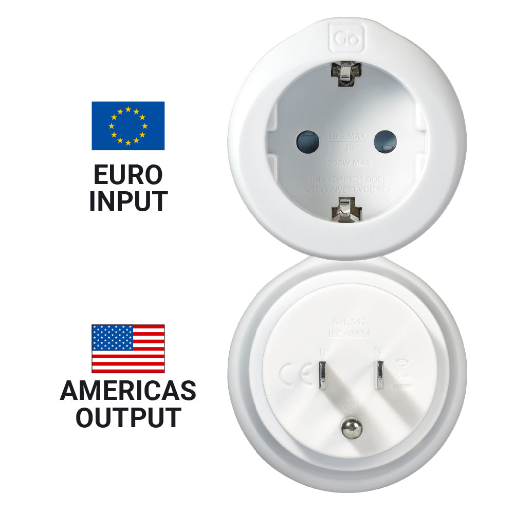 Go Travel EU to USA Adaptor – front view
