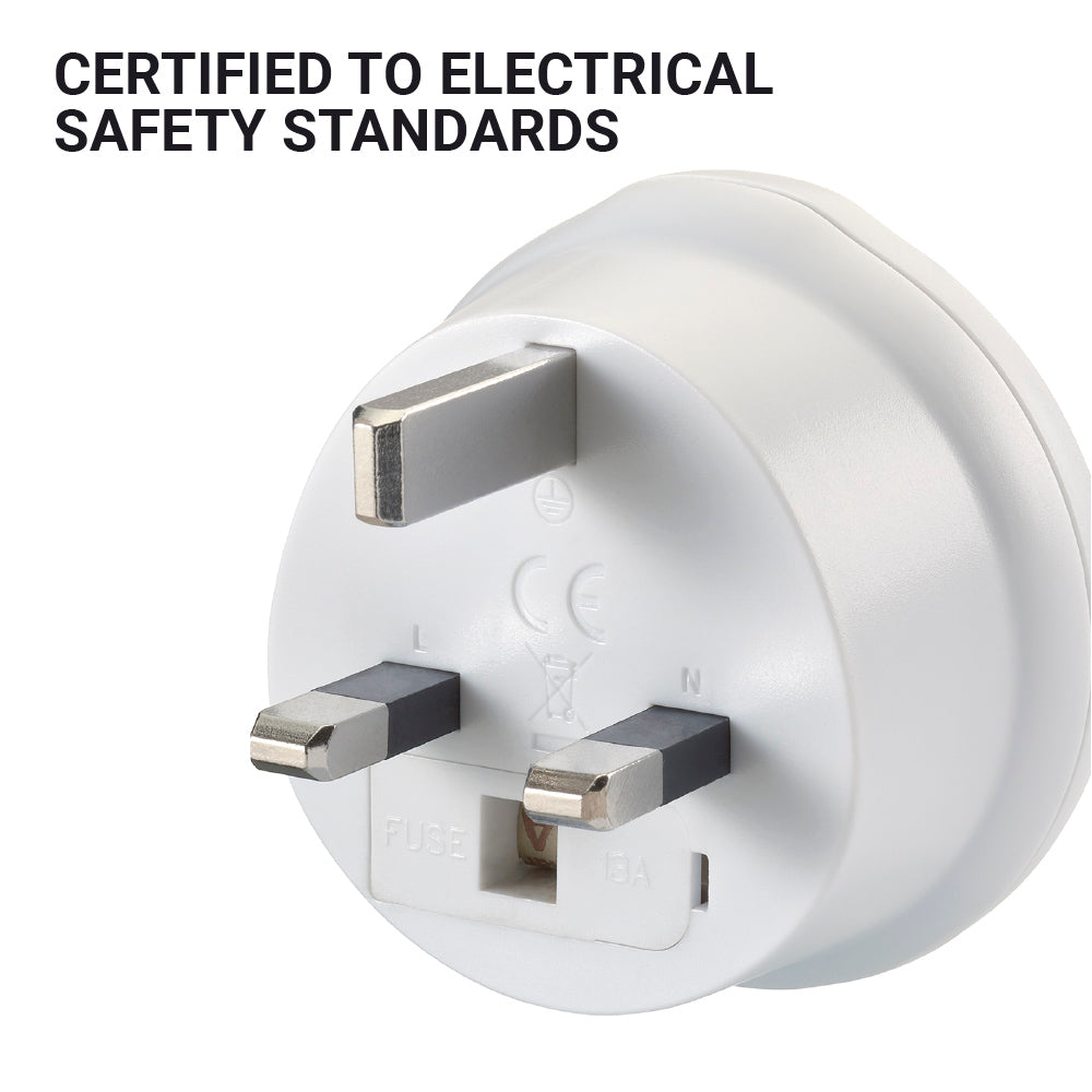 Go Travel USA to UK Adaptor – three-pin detail