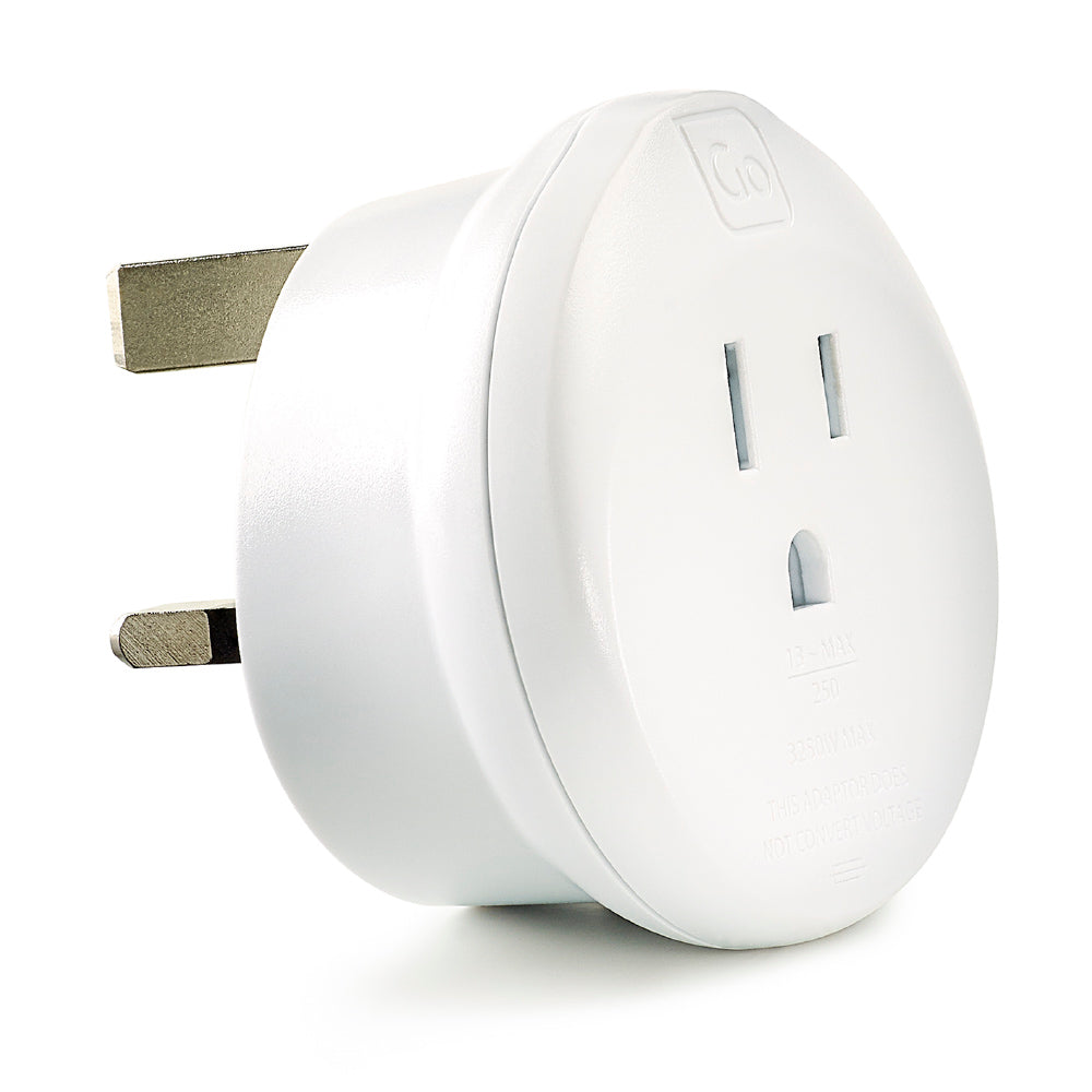 Go Travel USA to UK Adaptor – in use