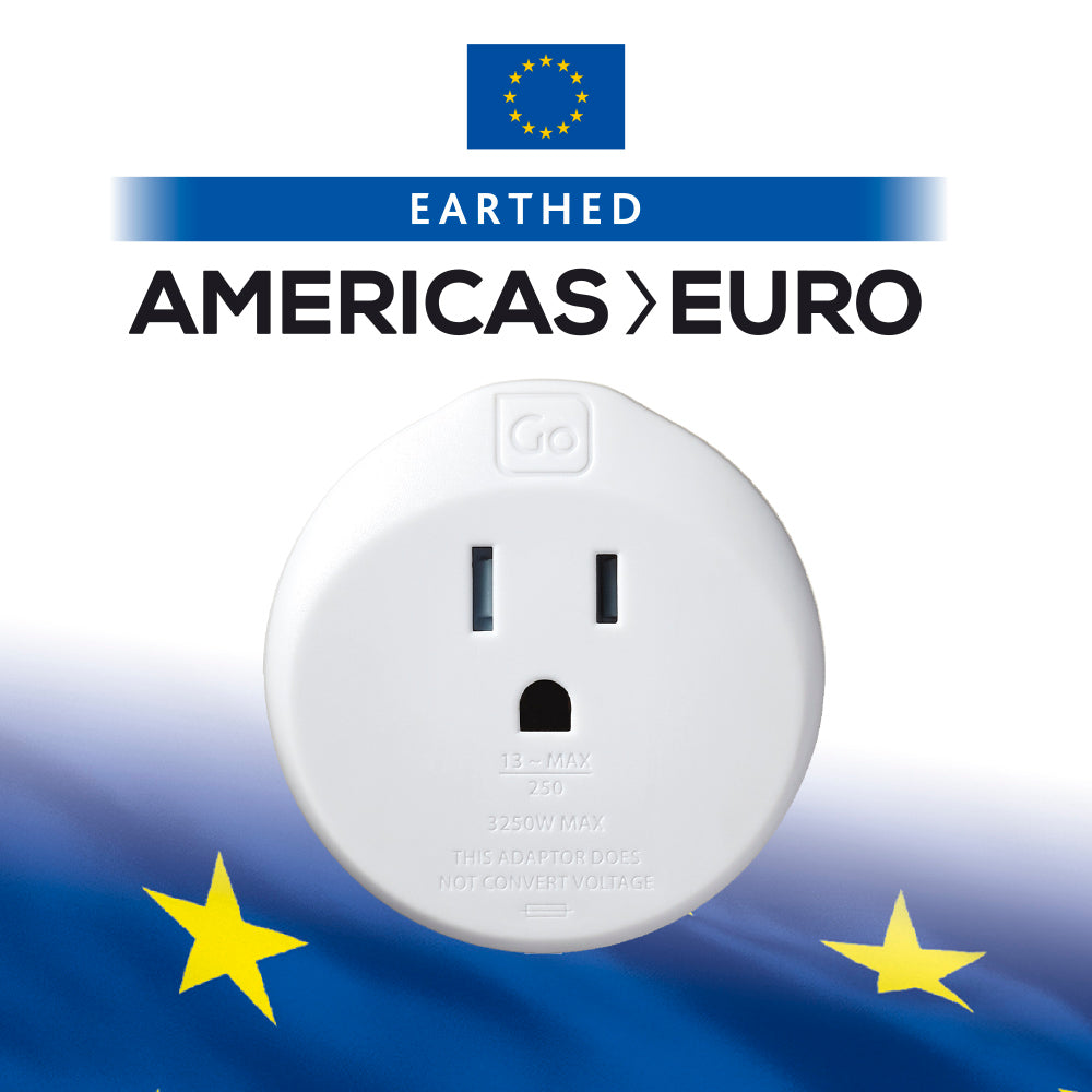Go Travel USA to EU Adaptor – front view
