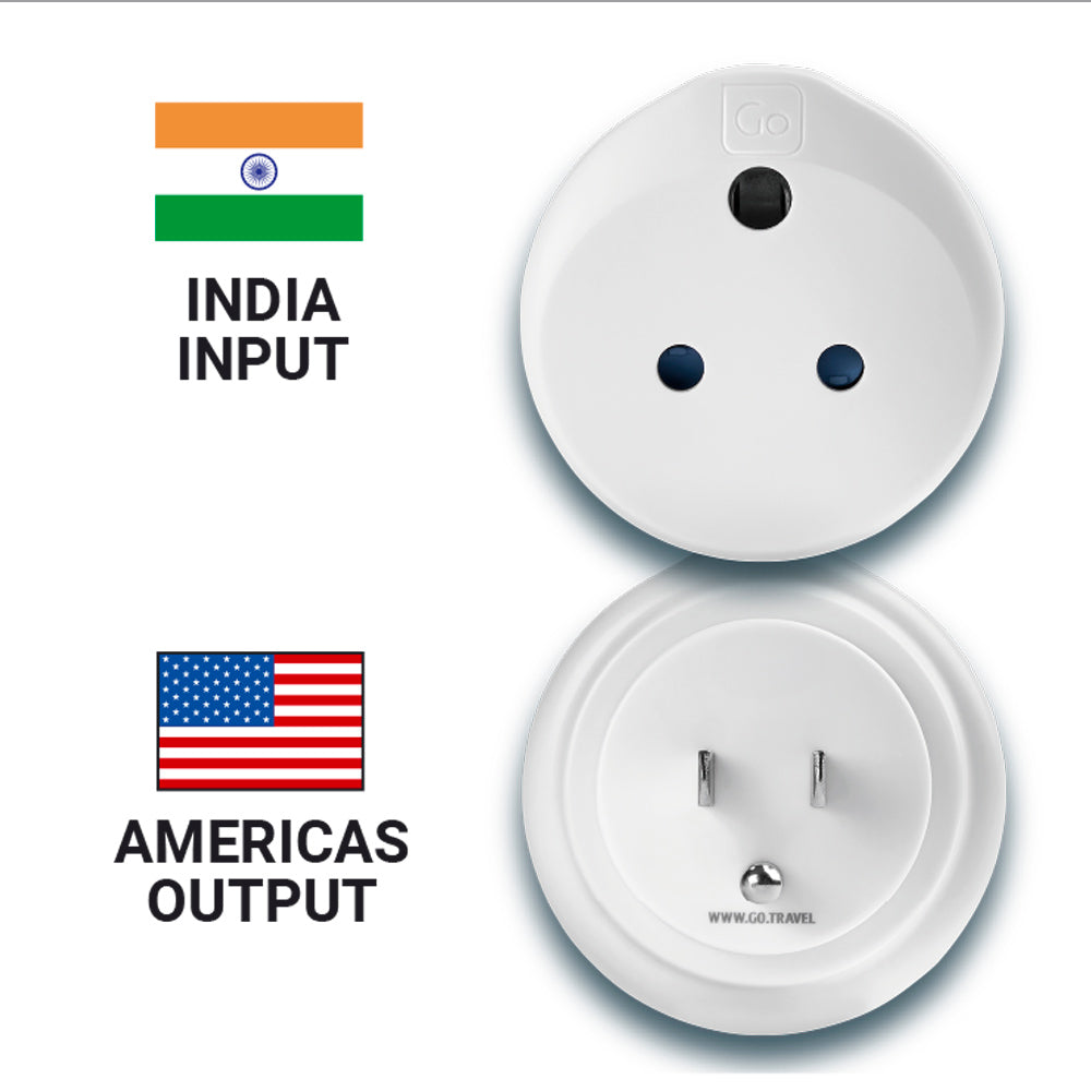 Go Travel India to USA Adaptor – round pin detail