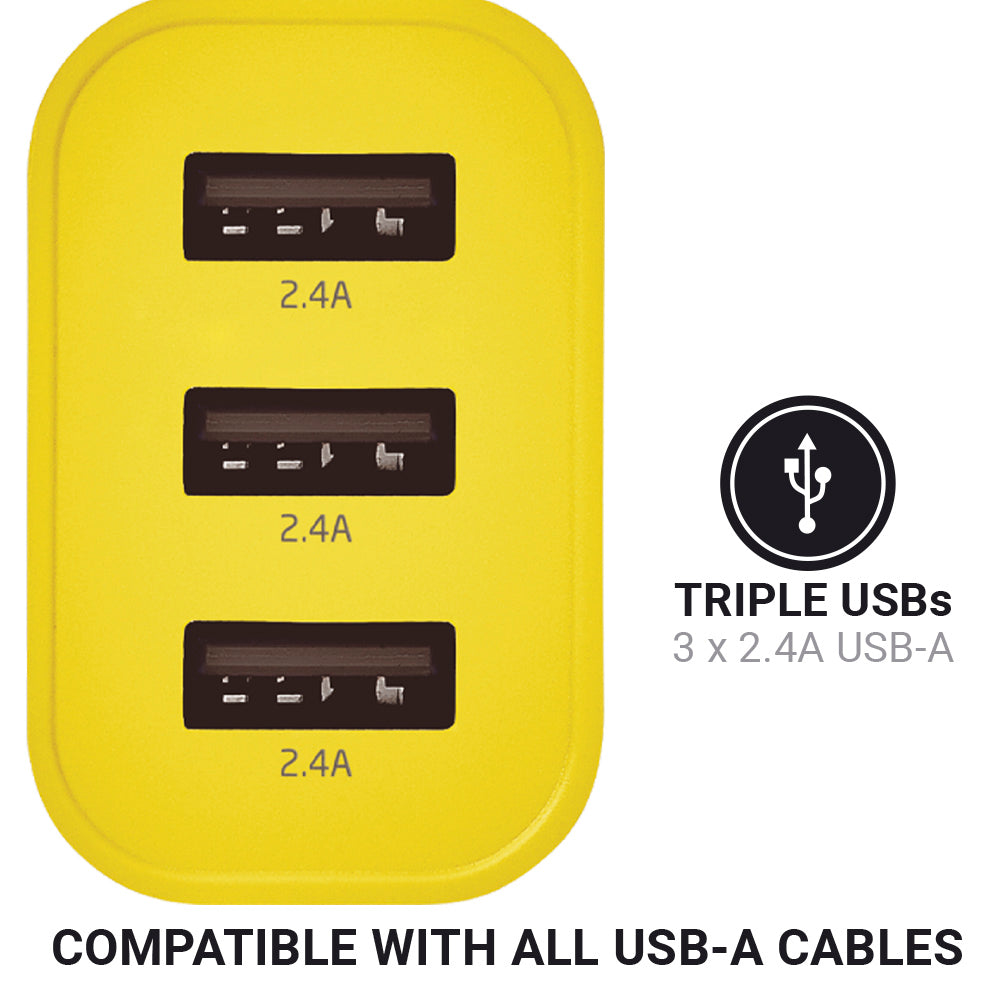 Go Travel Worldwide 3 Port USB-A Charger – ports detail