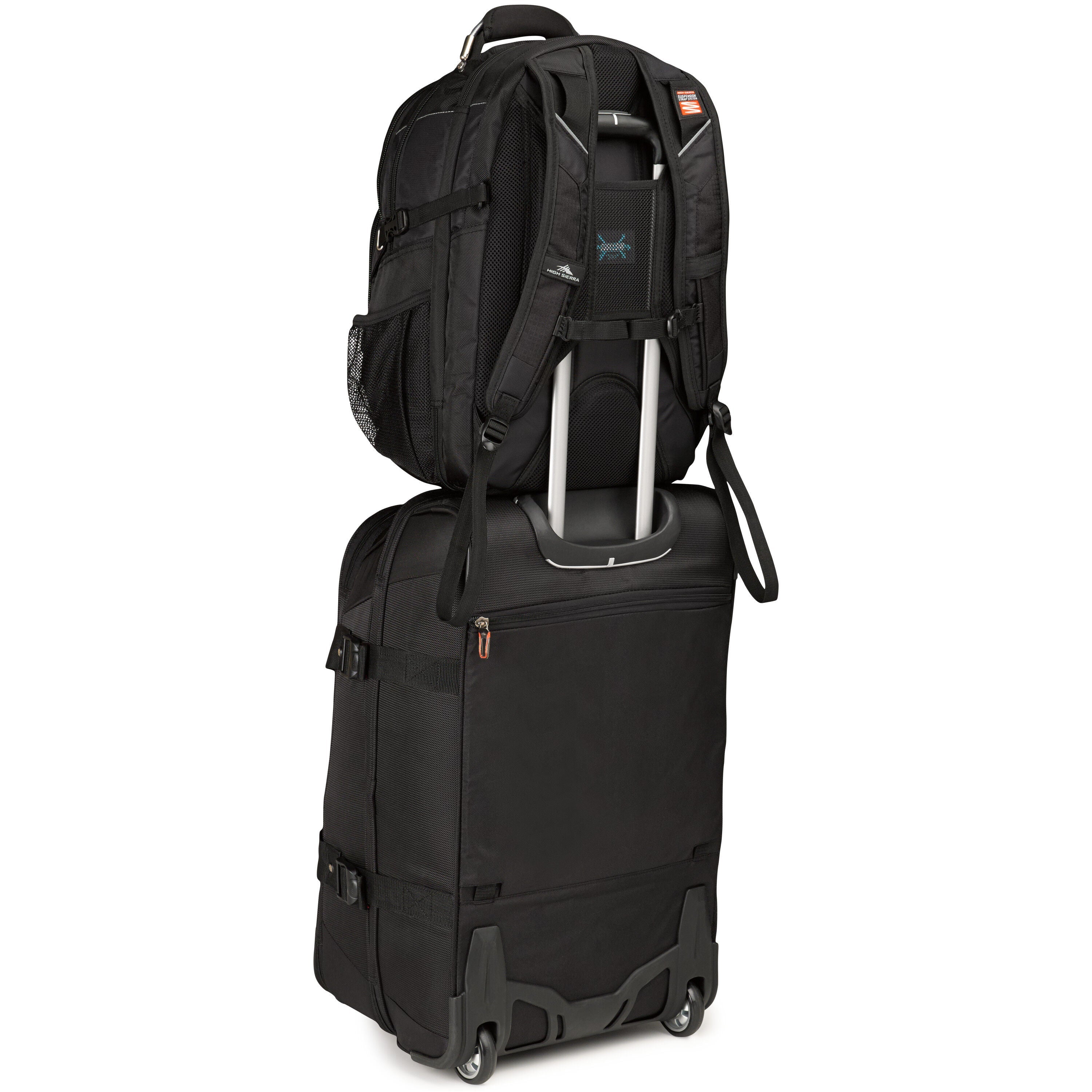 High Sierra XBT TSA Backpack in Black — angle view 3