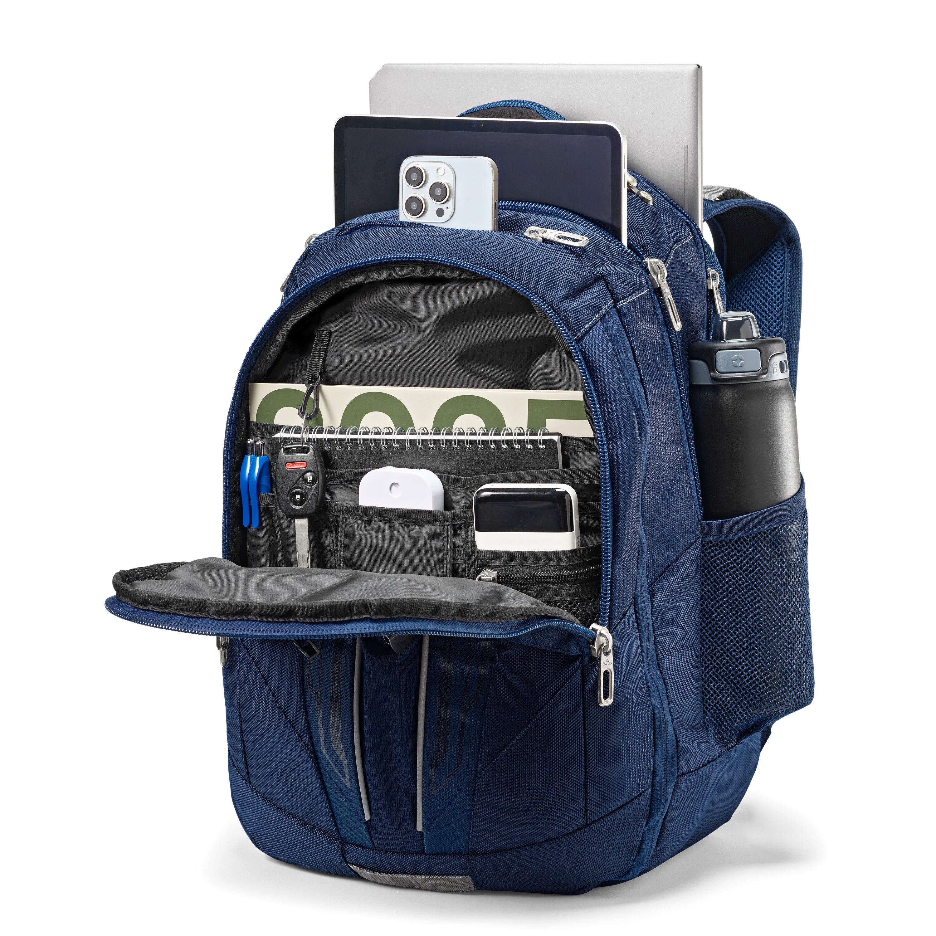 High Sierra XBT Daypack in True Navy Charc — interior view