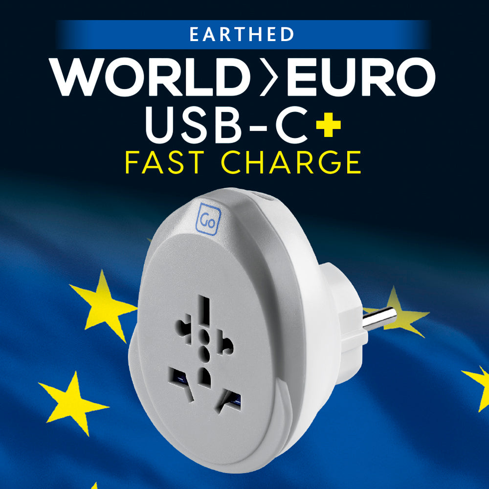 Go Travel World EU USB-C Adaptor 25W – front view