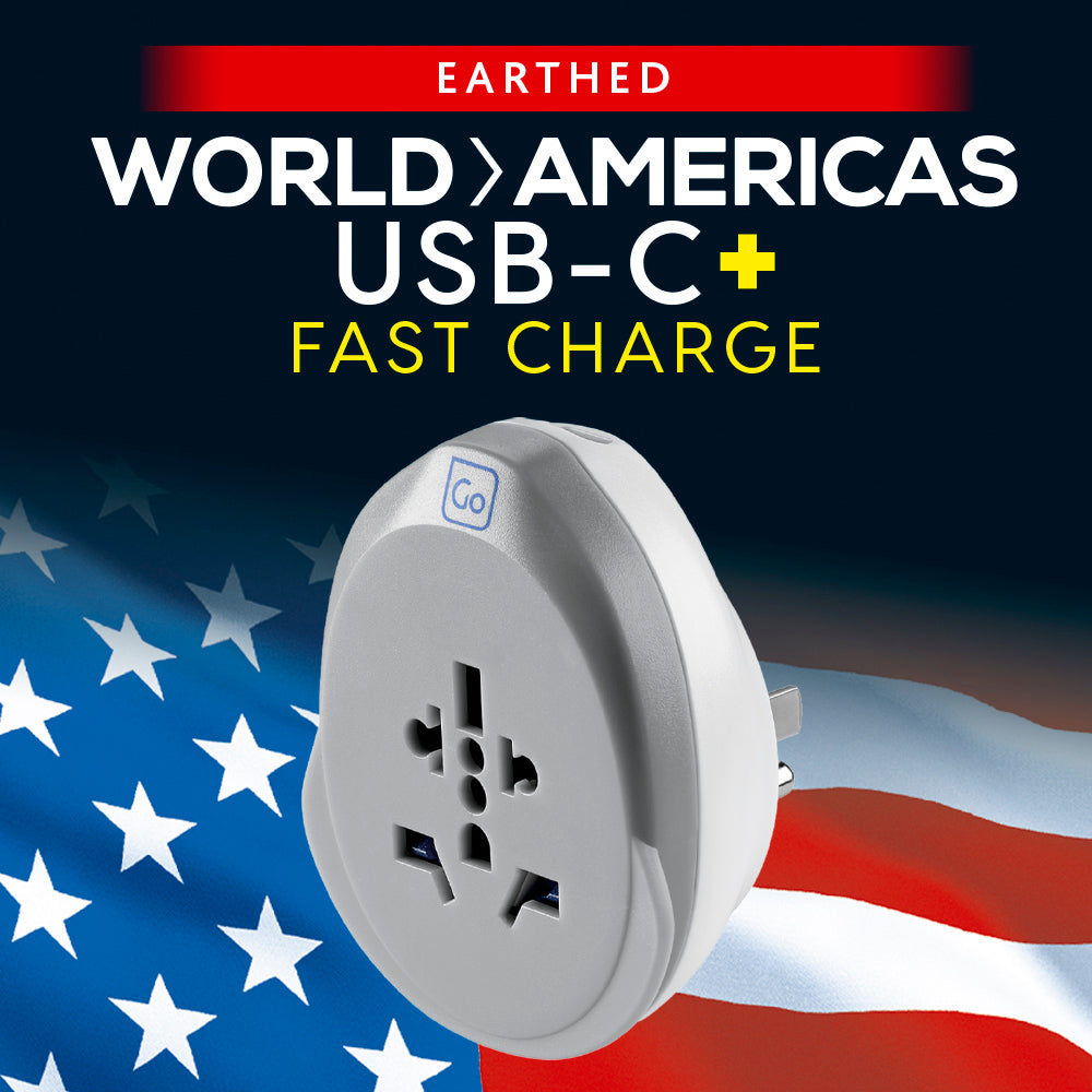 Go Travel World USA USB-C Adaptor 25W – front view
