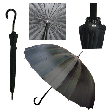 Vista 7024 Memphis Umbrella in Black — front view # color_Black