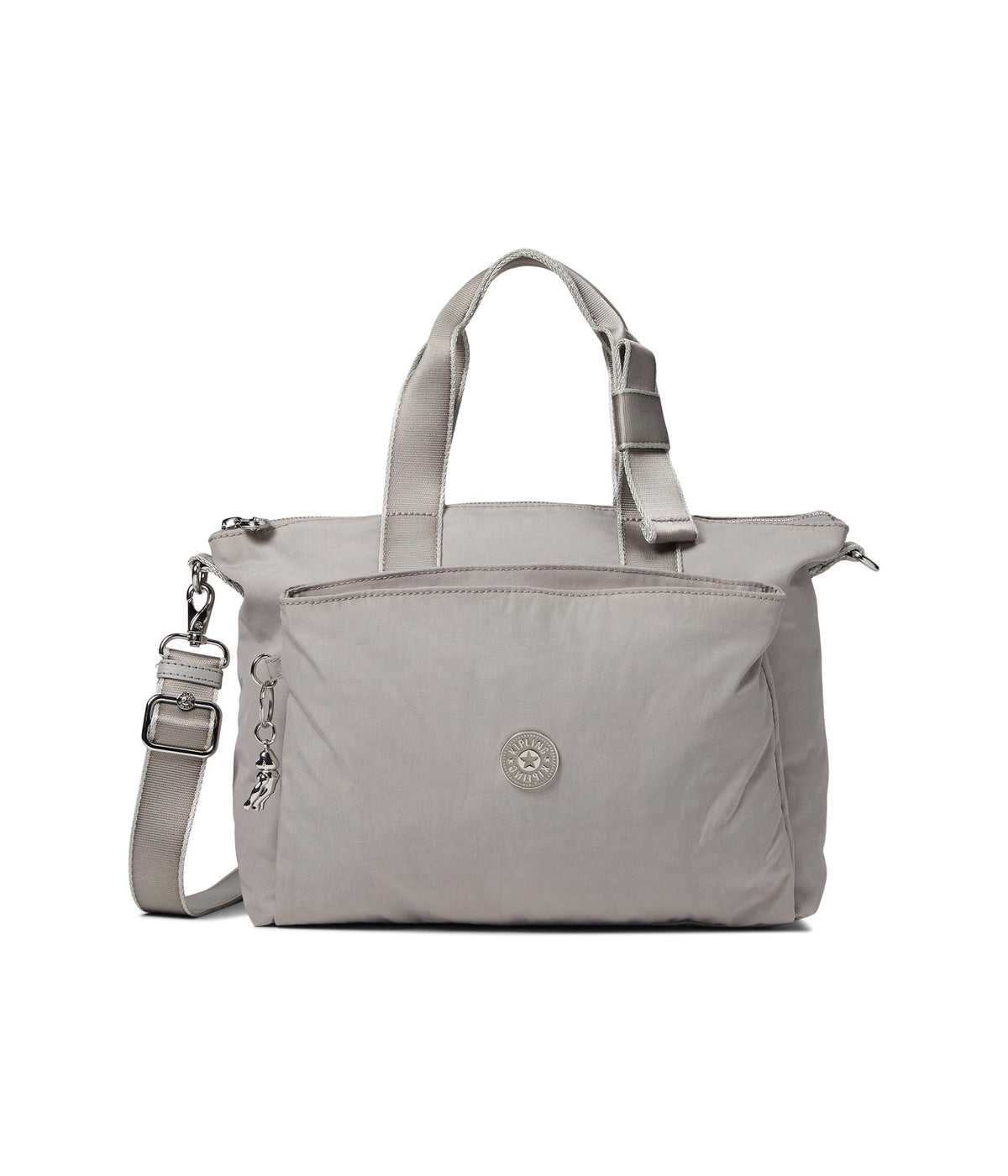 Kipling Kassy Tote Bag in Grey Gris — front view # color_Grey Gris