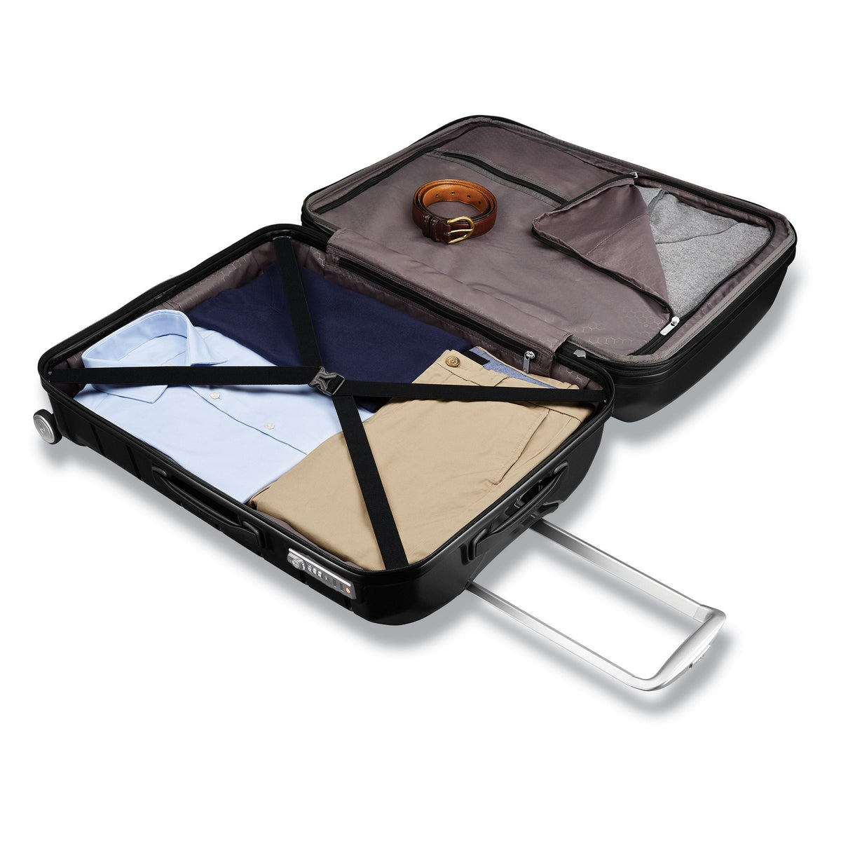 Samsonite Freeform 21" Spinner in Black — interior view